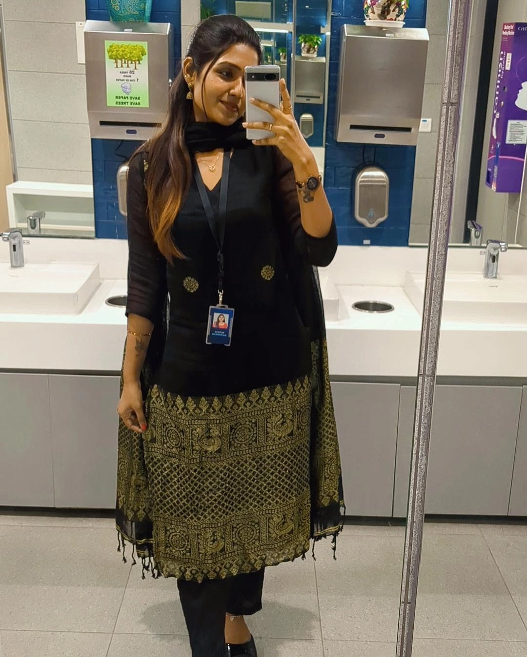 Shrungar Black Raw Silk Suit Set