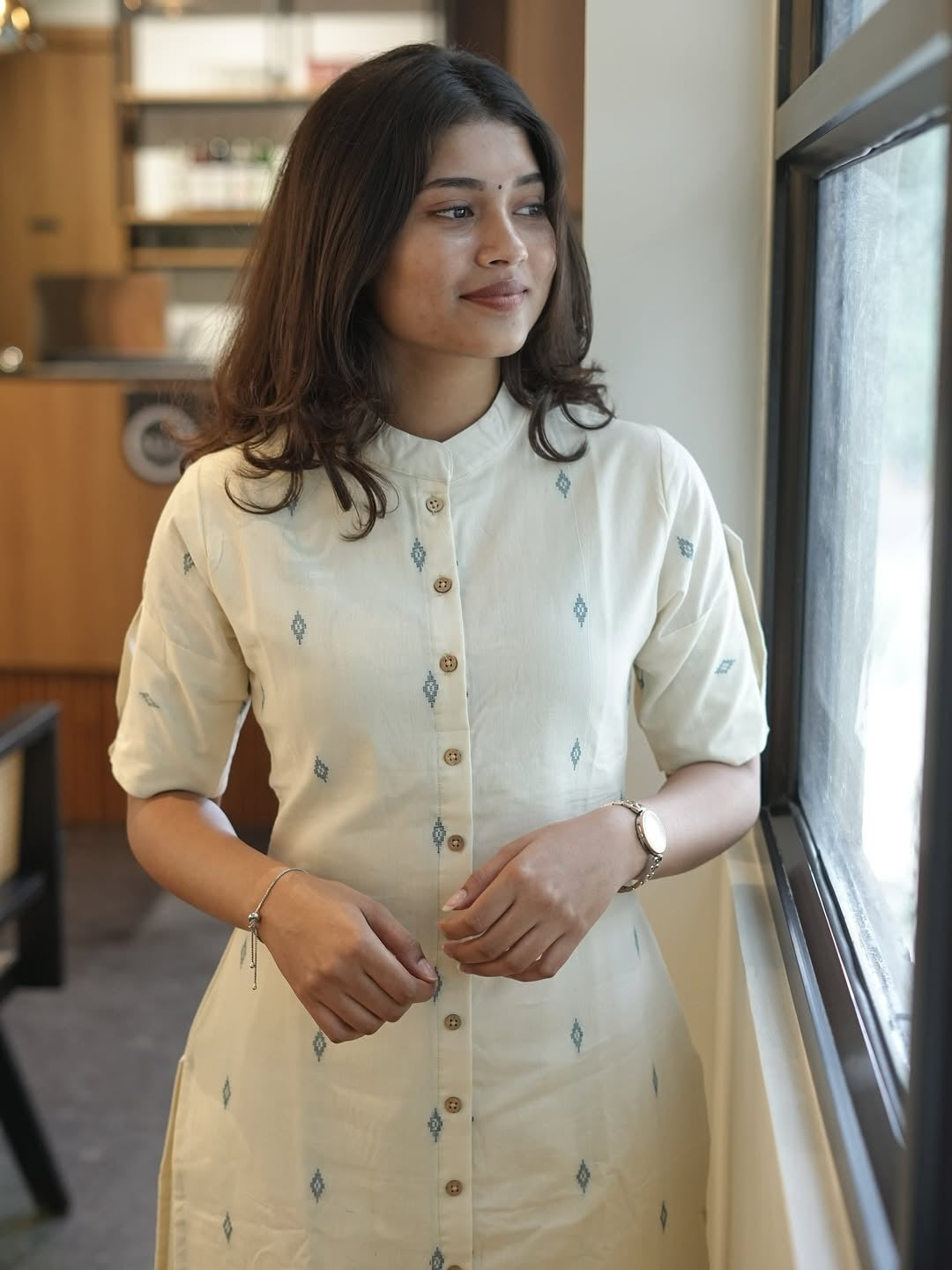 Classy Pure Cotton Coord With Diamond Butta Detailing