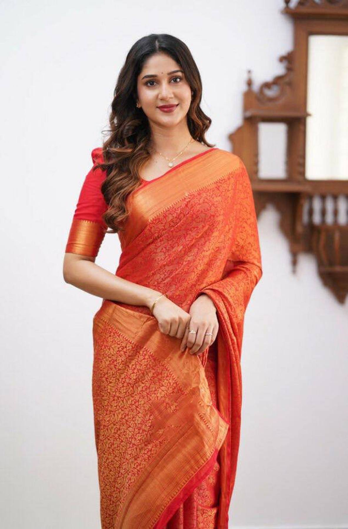 Red Yellow Boarder Aayana Pure Silk Saree