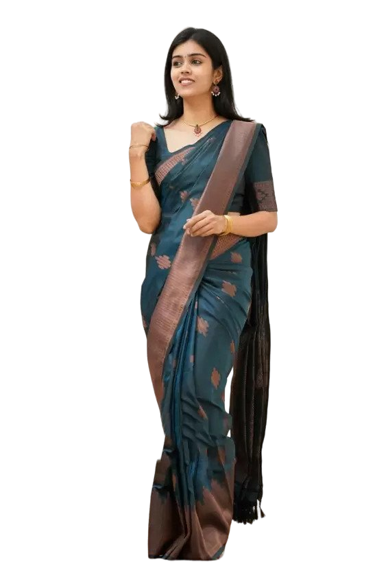 Rama Jacquard Boarder Copper Divya Kanjivaram Silk Saree