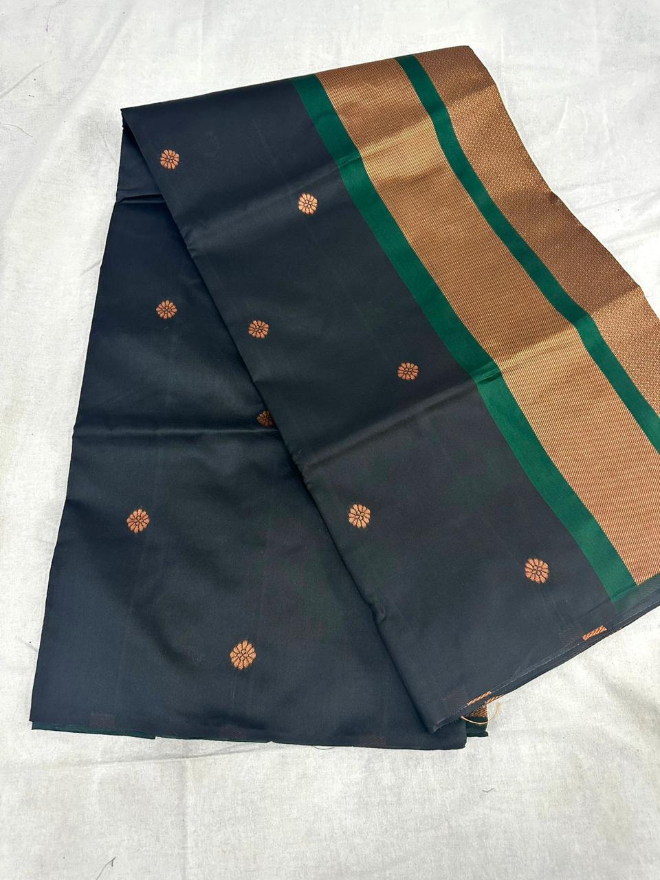 Black Copper Design Boarder Dipali Kanjivaram Silk Saree