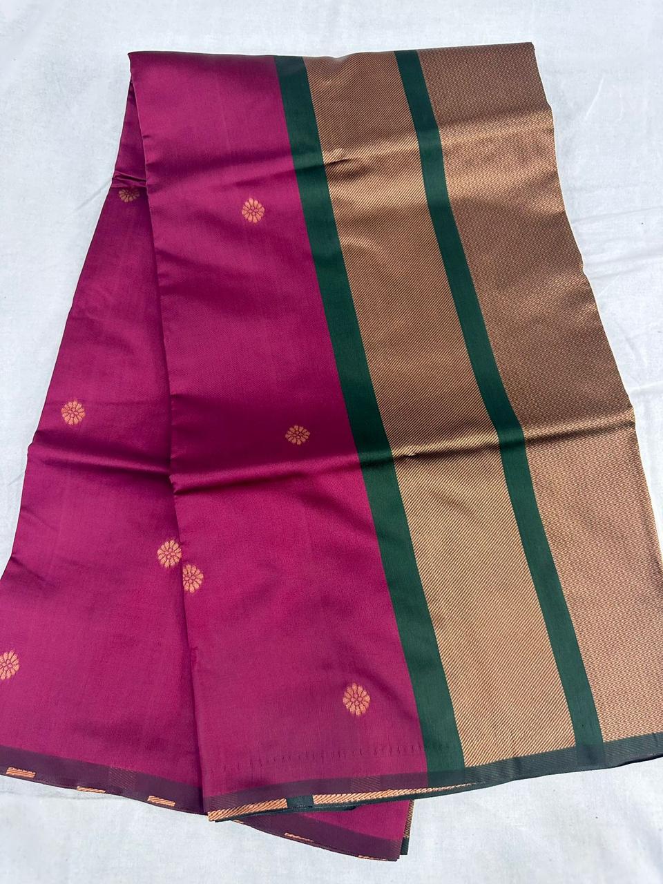 Pink Copper Design Boarder Dipali Kanjivaram Silk Saree