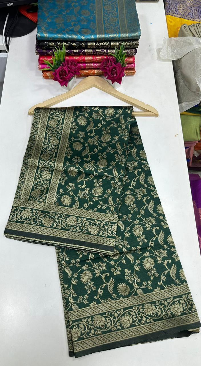 Green Golden Design Boarder Famous Kanjivaram Silk Saree