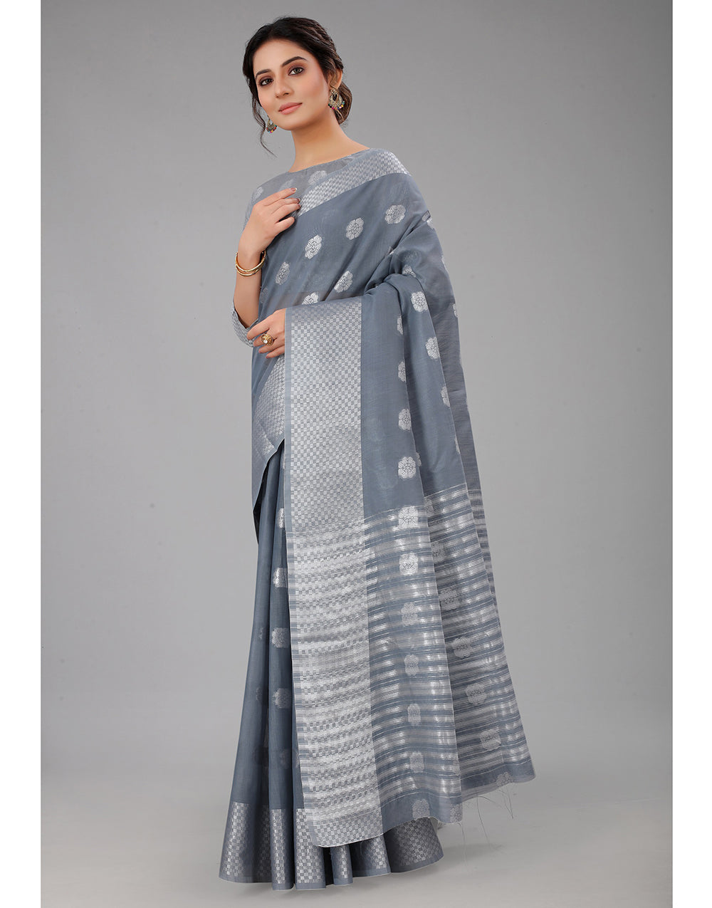 Grey Lien Design Gahana Italian Silk Saree