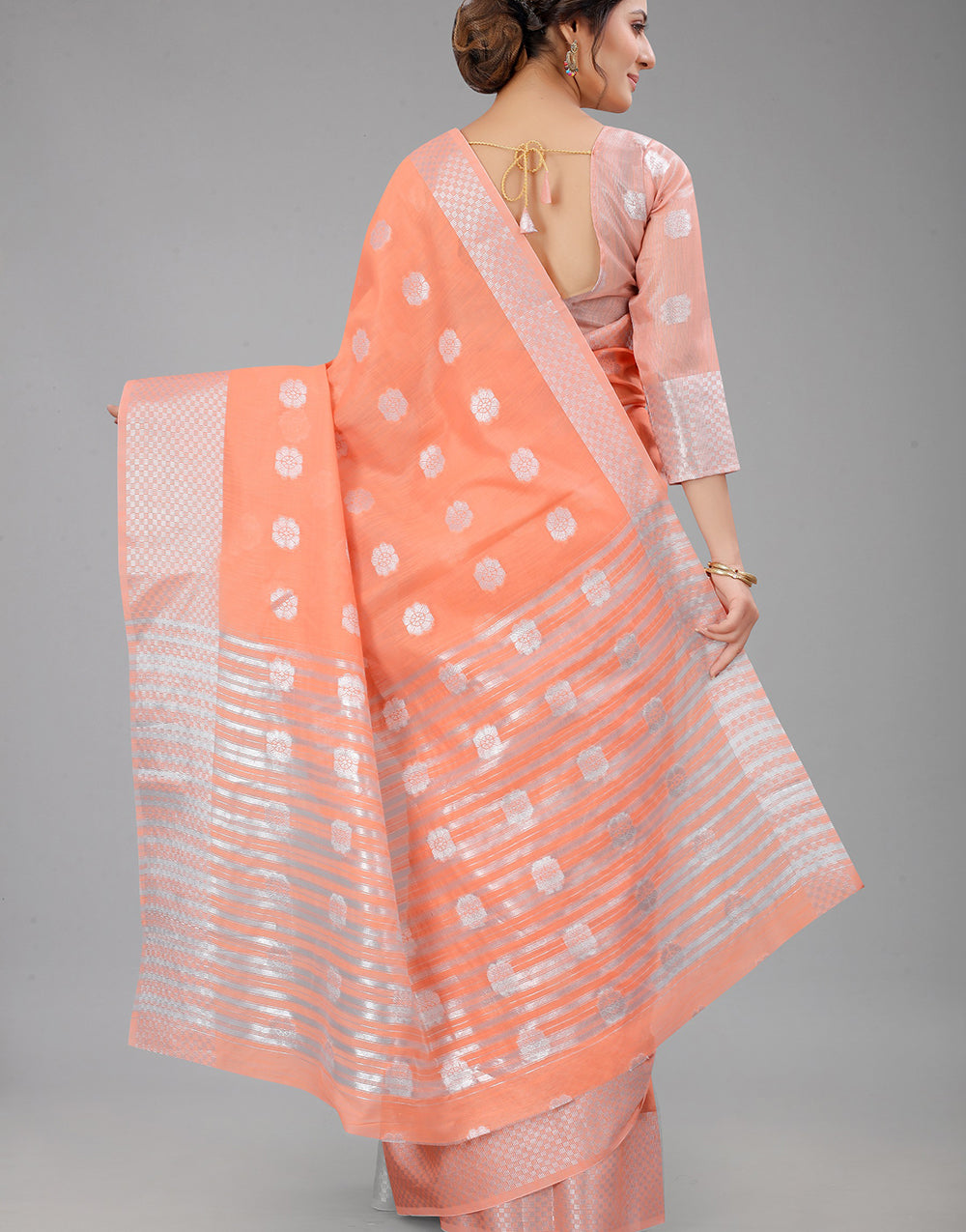 Peach Lien Design Gahana Italian Silk Saree