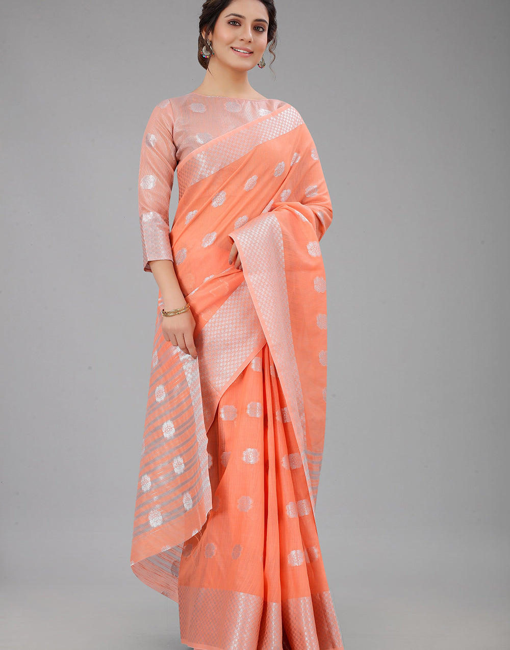 Peach Lien Design Gahana Italian Silk Saree