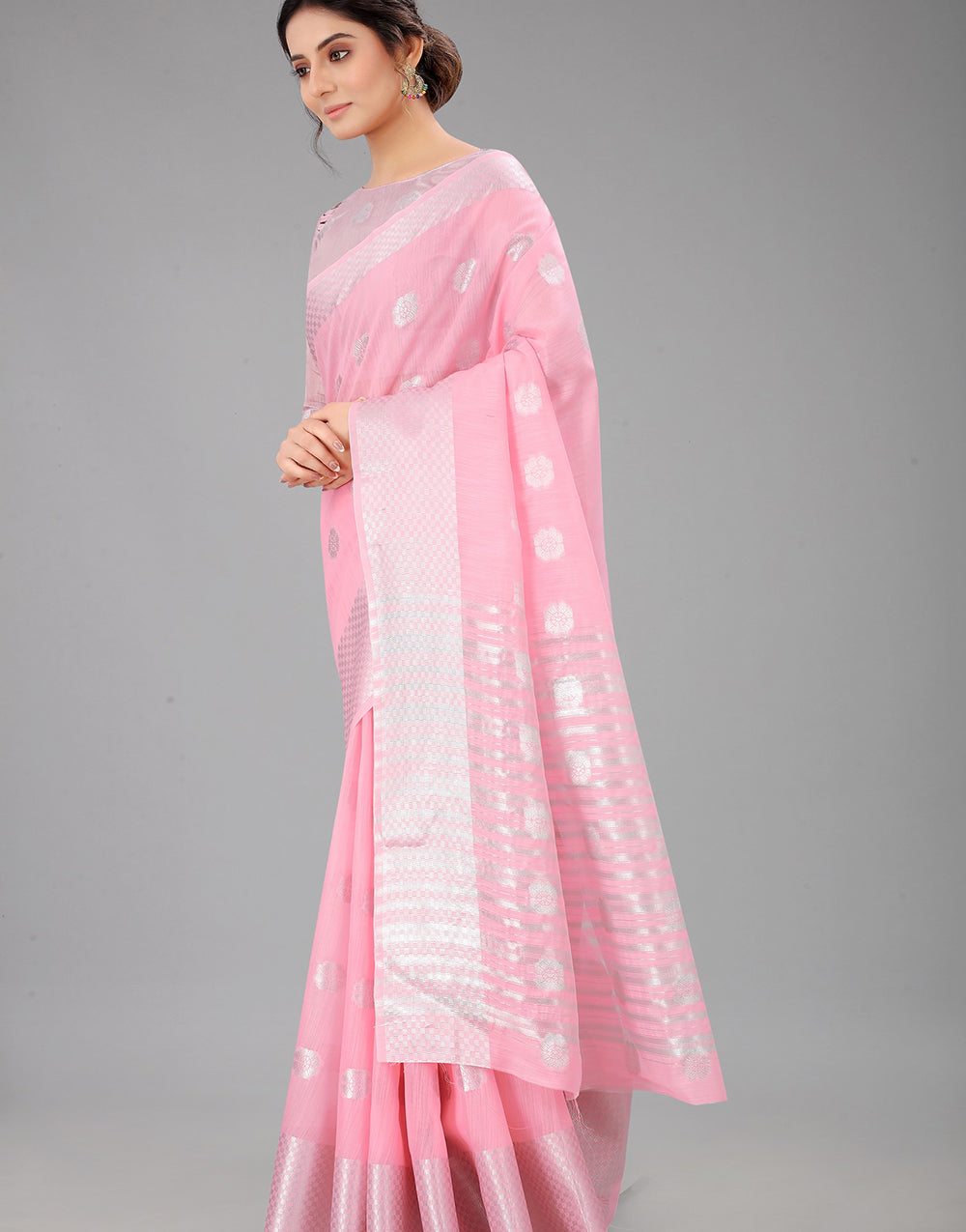 Pink Lien Design Gahana Italian Silk Saree