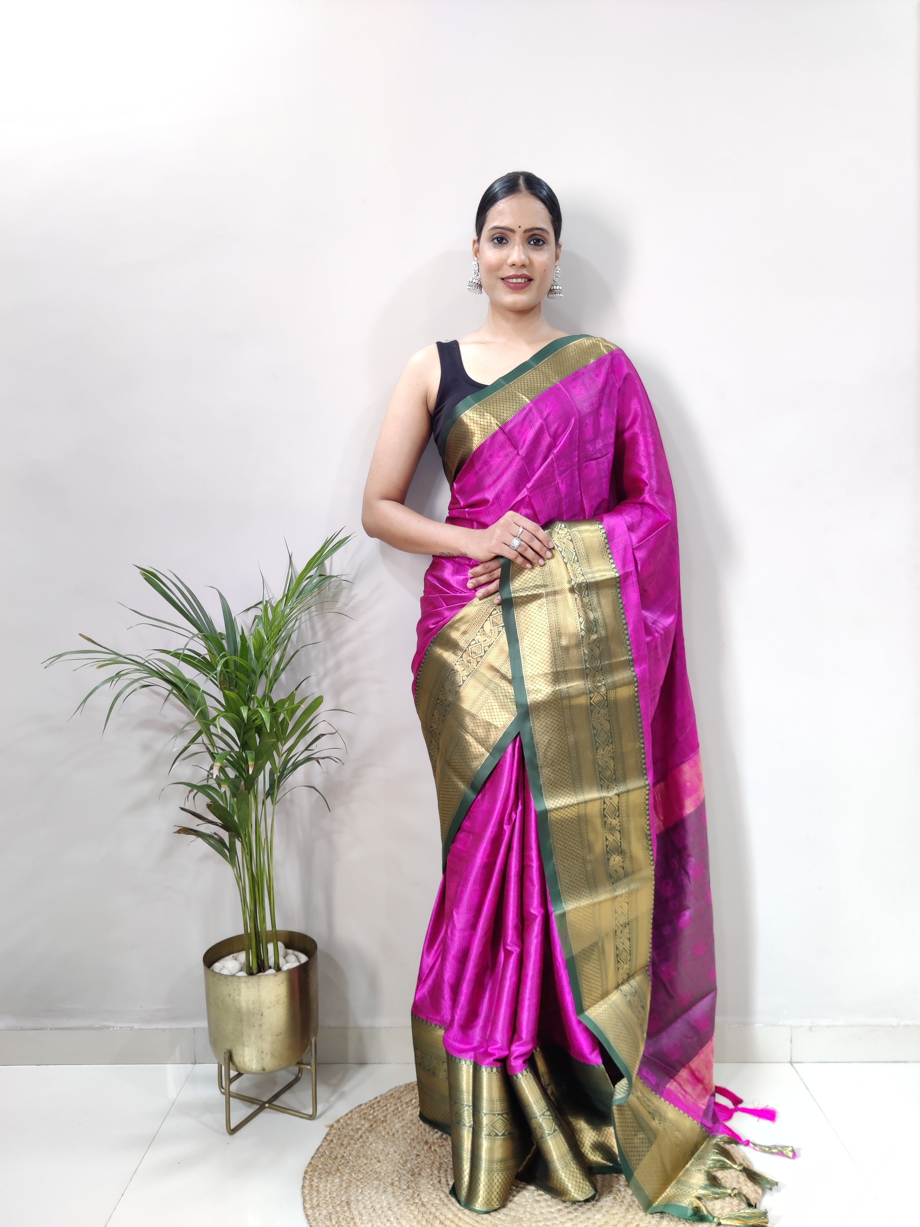 Dark Pink Tapsi  Kanjivaram Silk Saree