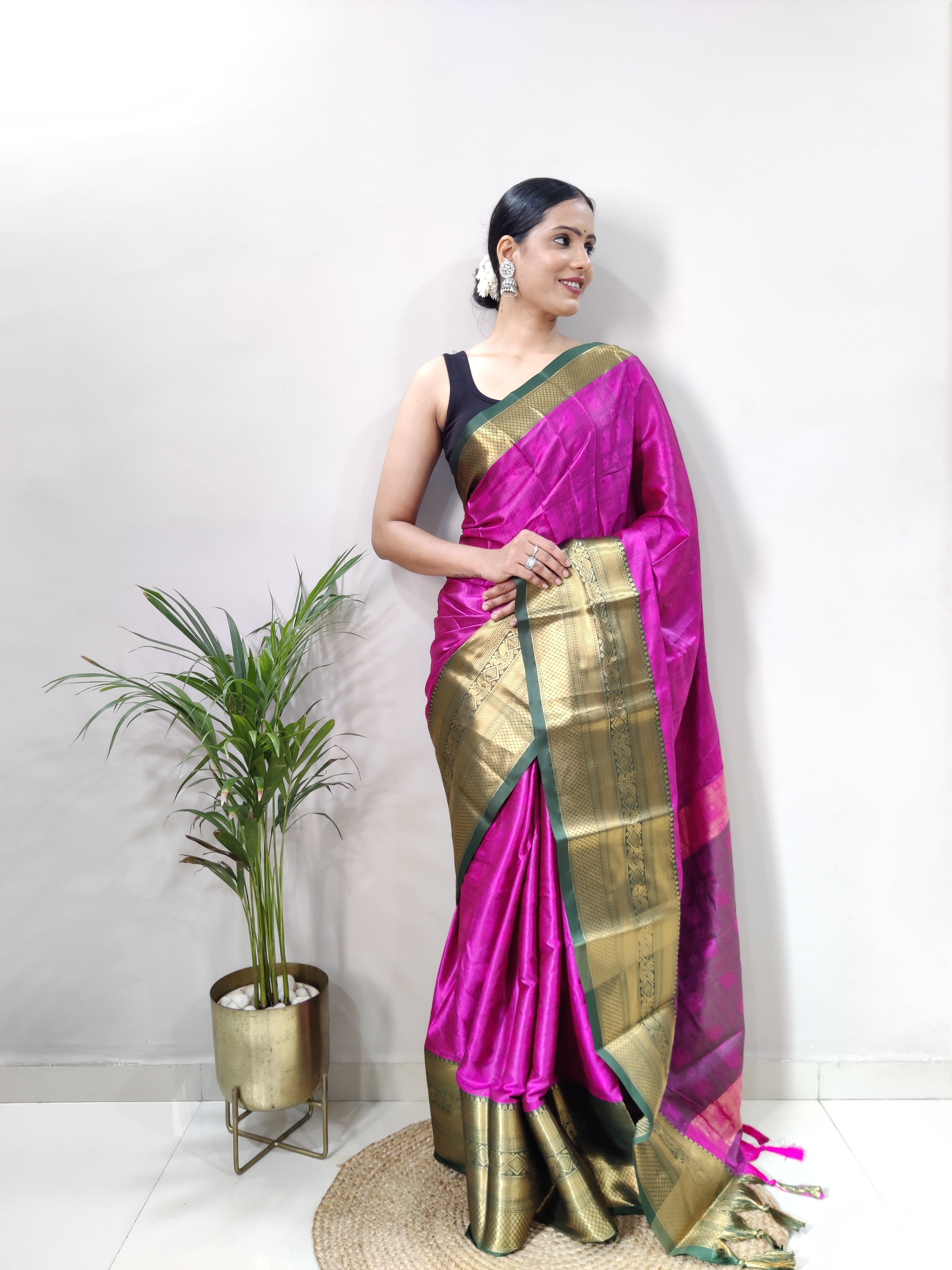 Dark Pink Tapsi  Kanjivaram Silk Saree