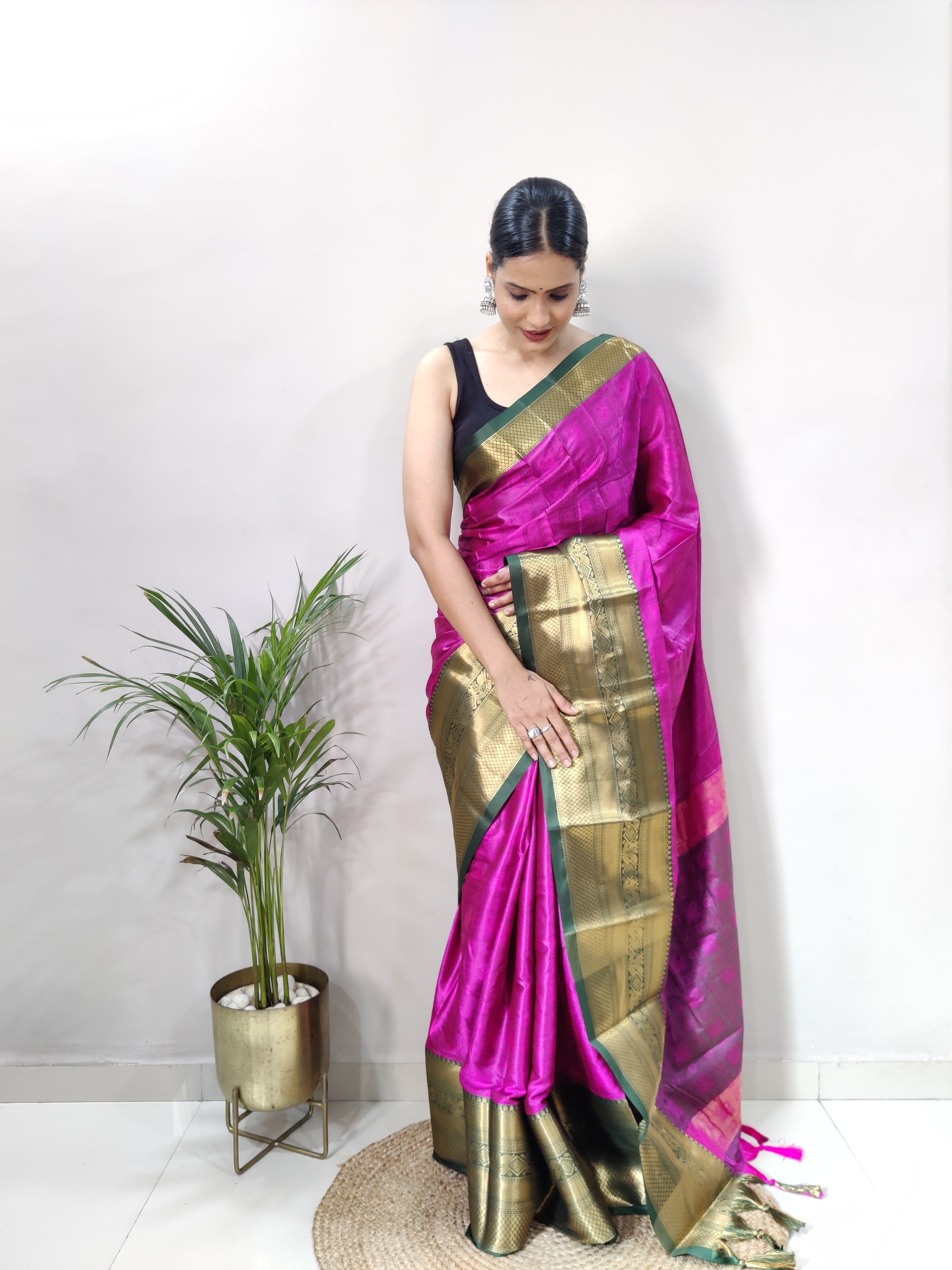 Dark Pink Tapsi  Kanjivaram Silk Saree