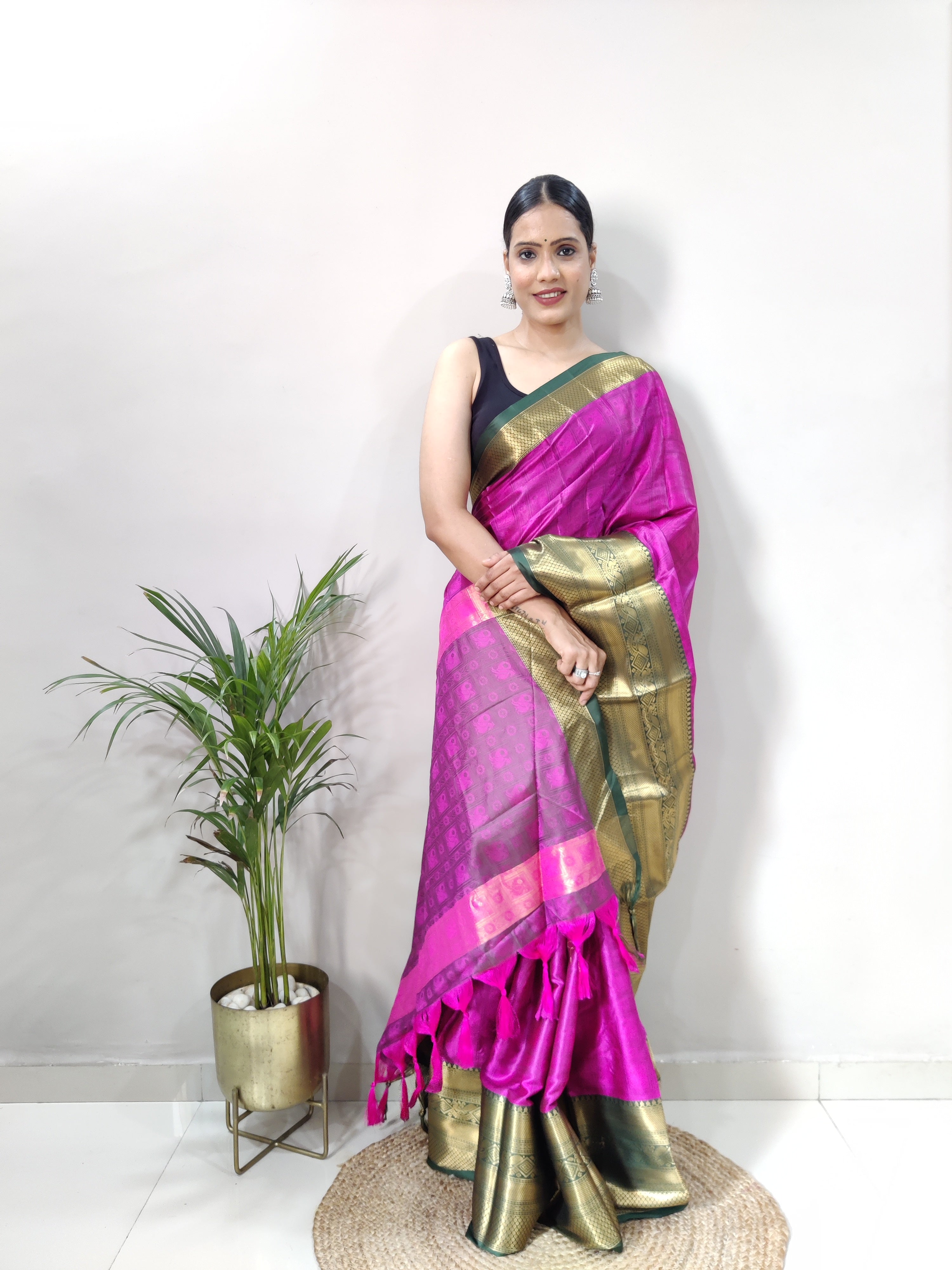 Dark Pink Tapsi  Kanjivaram Silk Saree