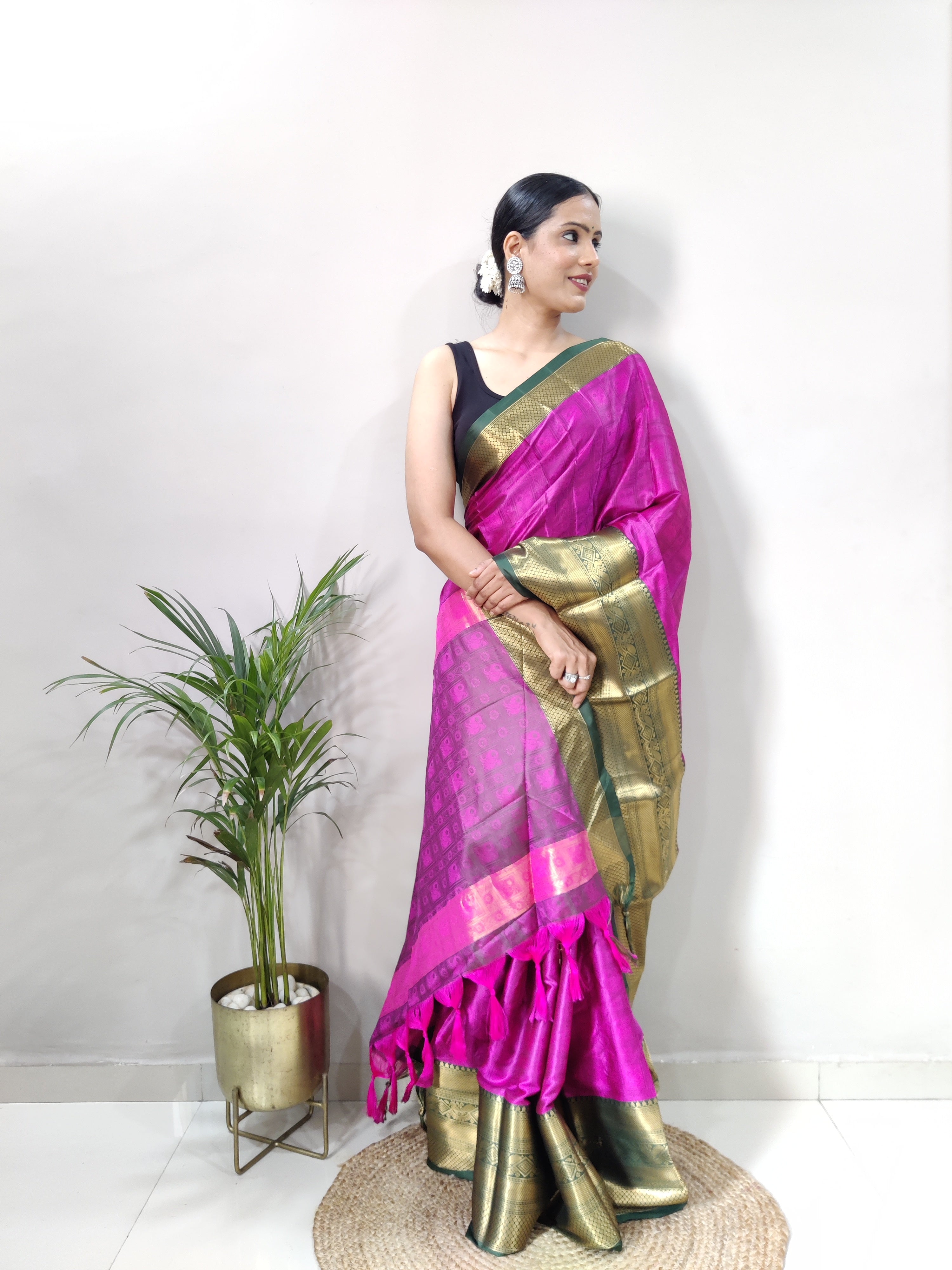 Dark Pink Tapsi  Kanjivaram Silk Saree