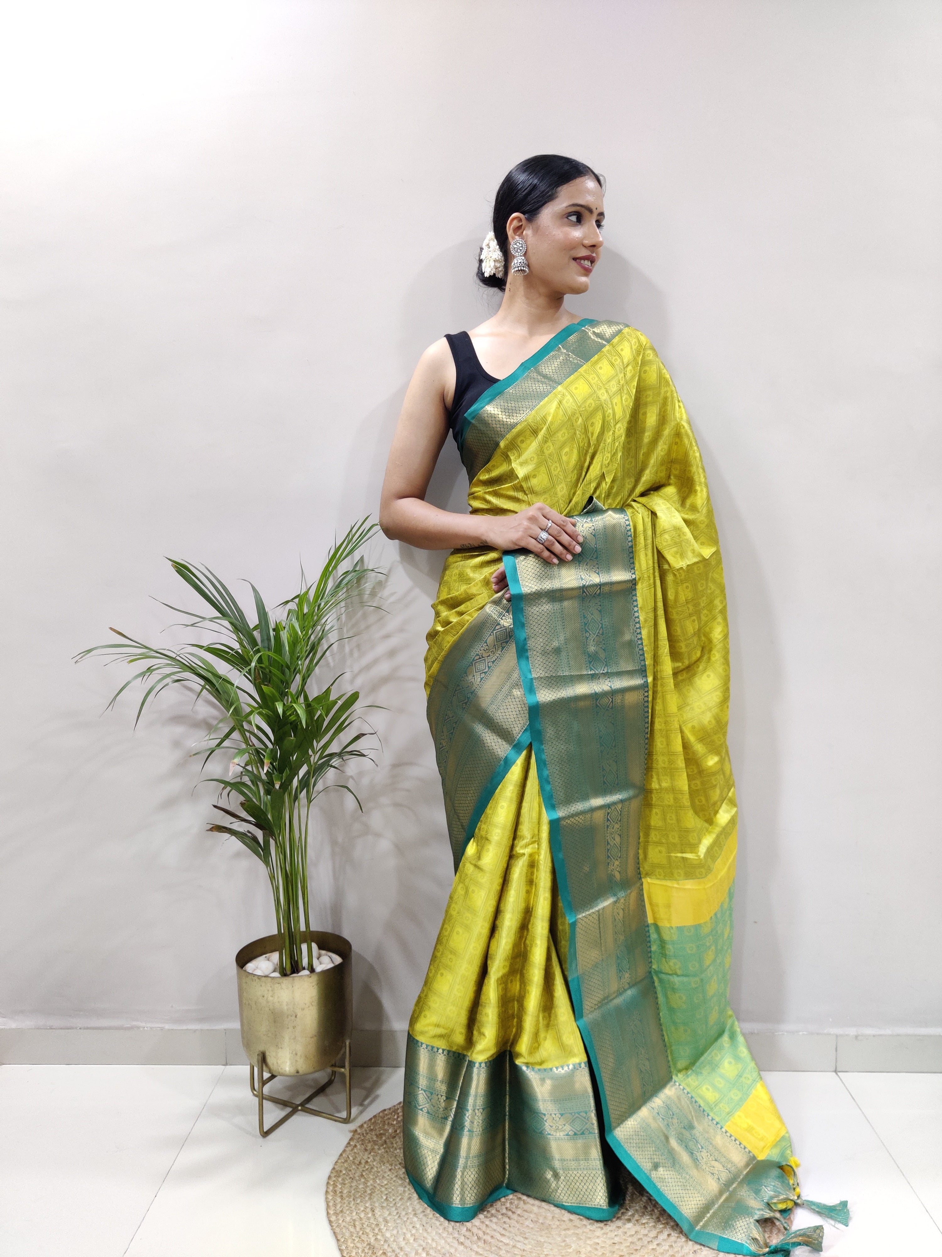 Green Rama Tapsi  Kanjivaram Silk Saree