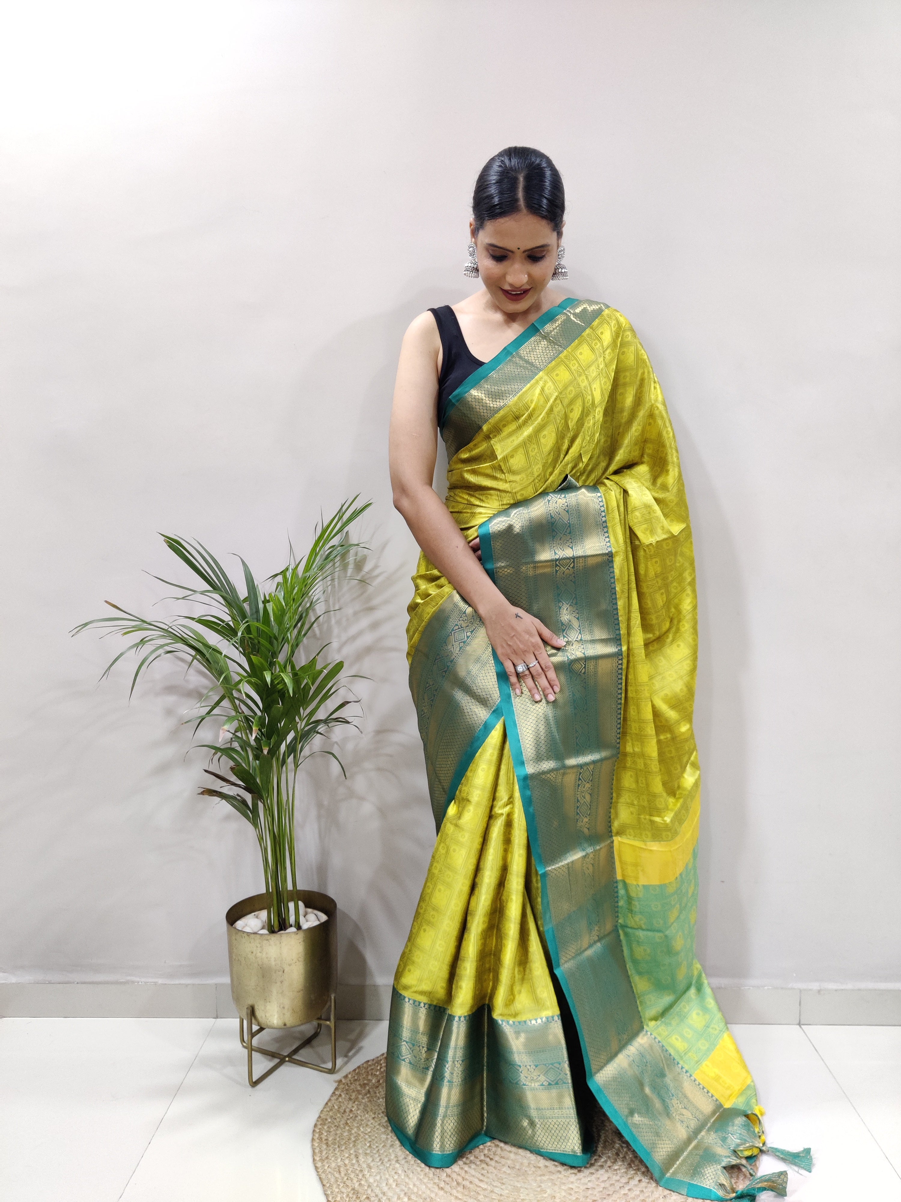 Green Rama Tapsi  Kanjivaram Silk Saree