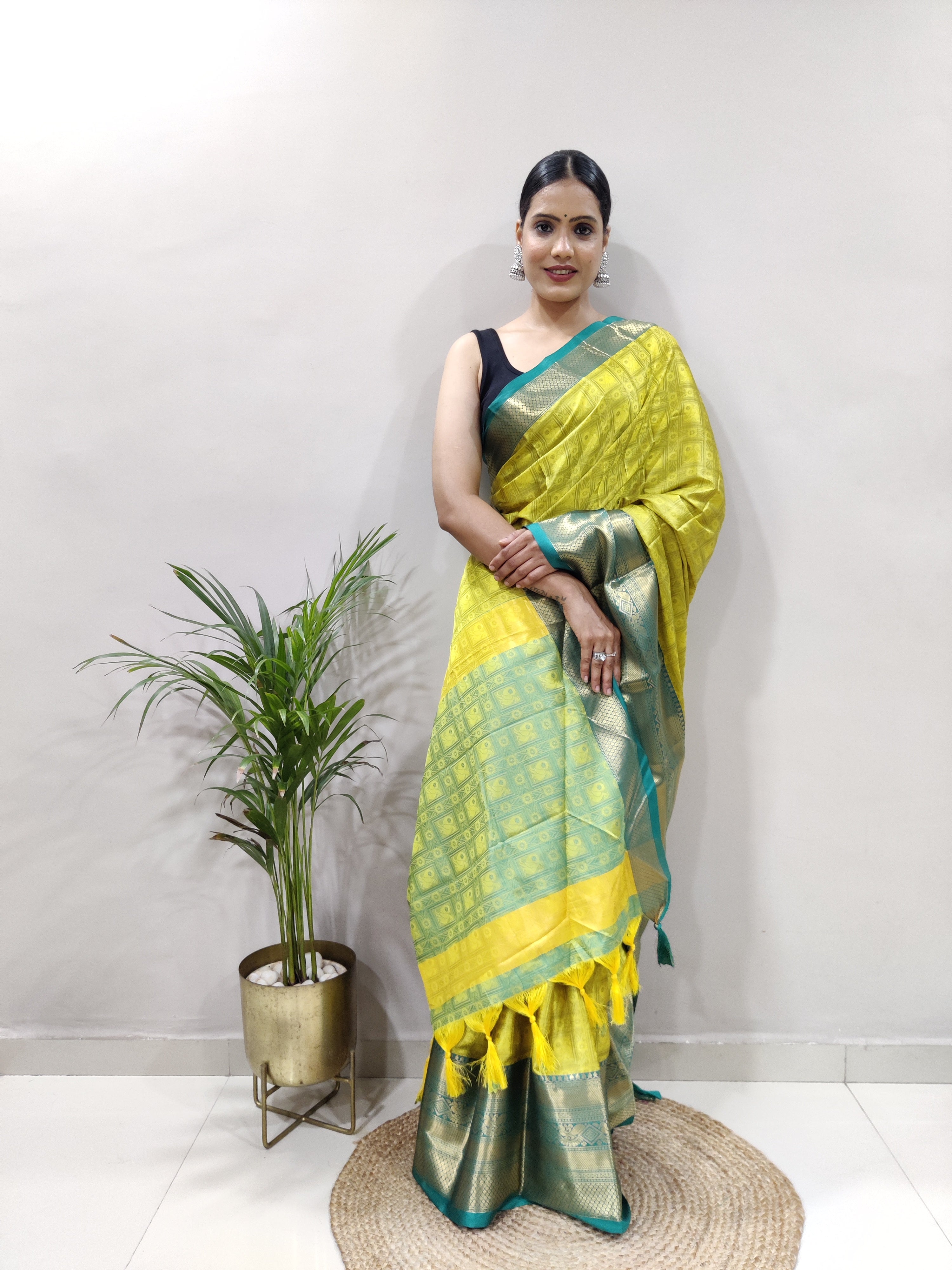 Green Rama Tapsi  Kanjivaram Silk Saree