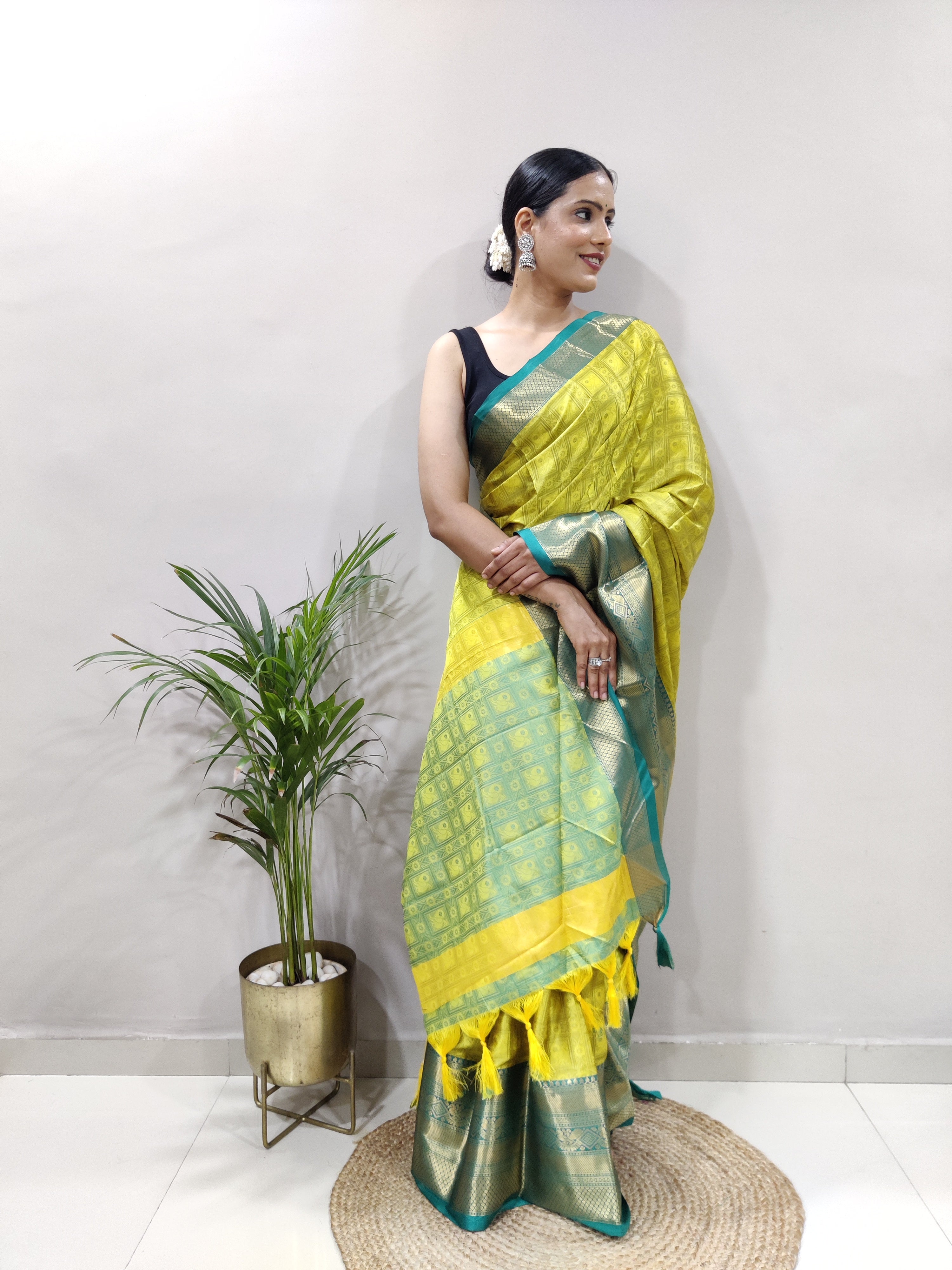 Green Rama Tapsi  Kanjivaram Silk Saree