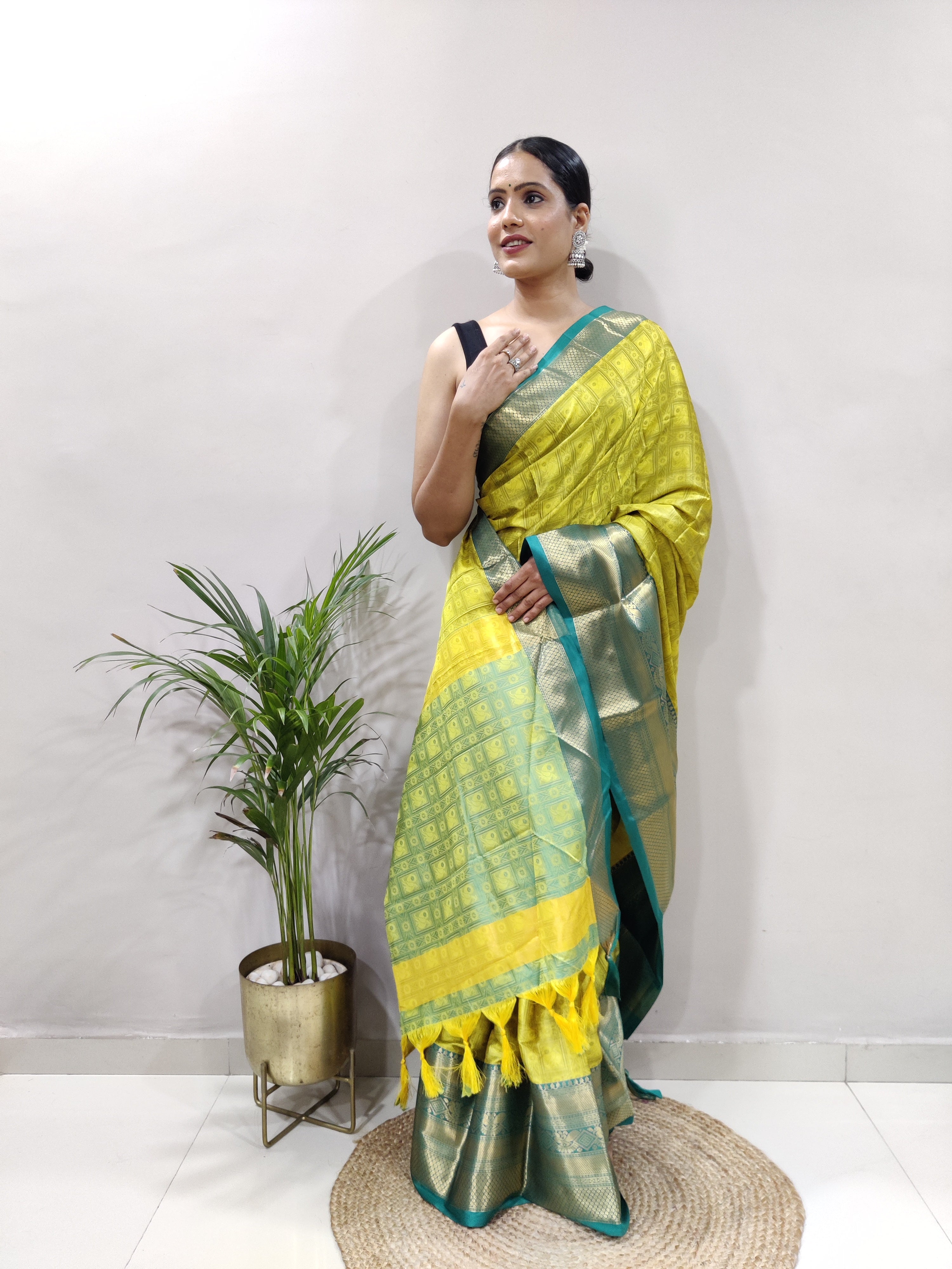 Green Rama Tapsi  Kanjivaram Silk Saree