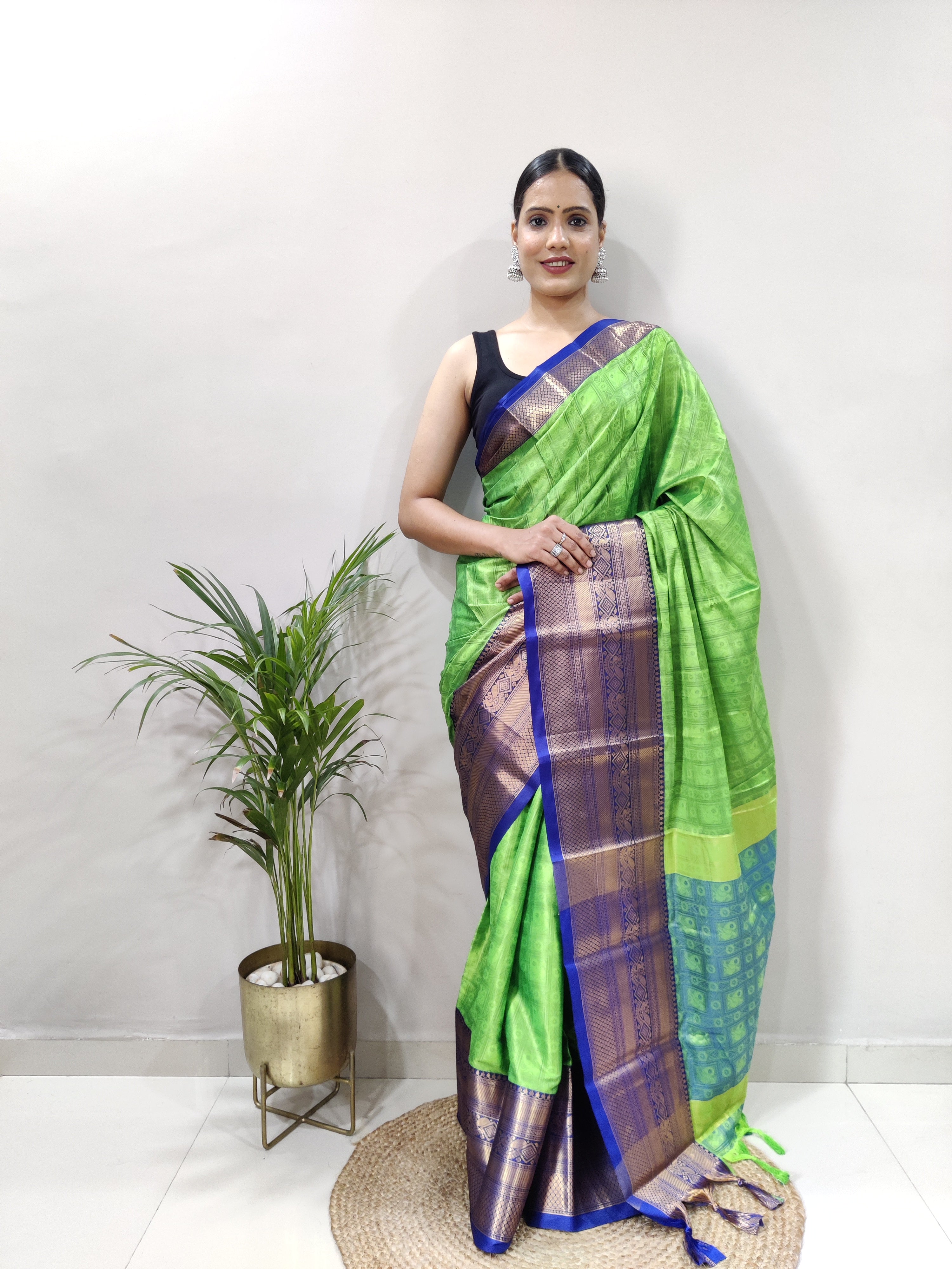 Perrot Blue Tapsi  Kanjivaram Silk Saree