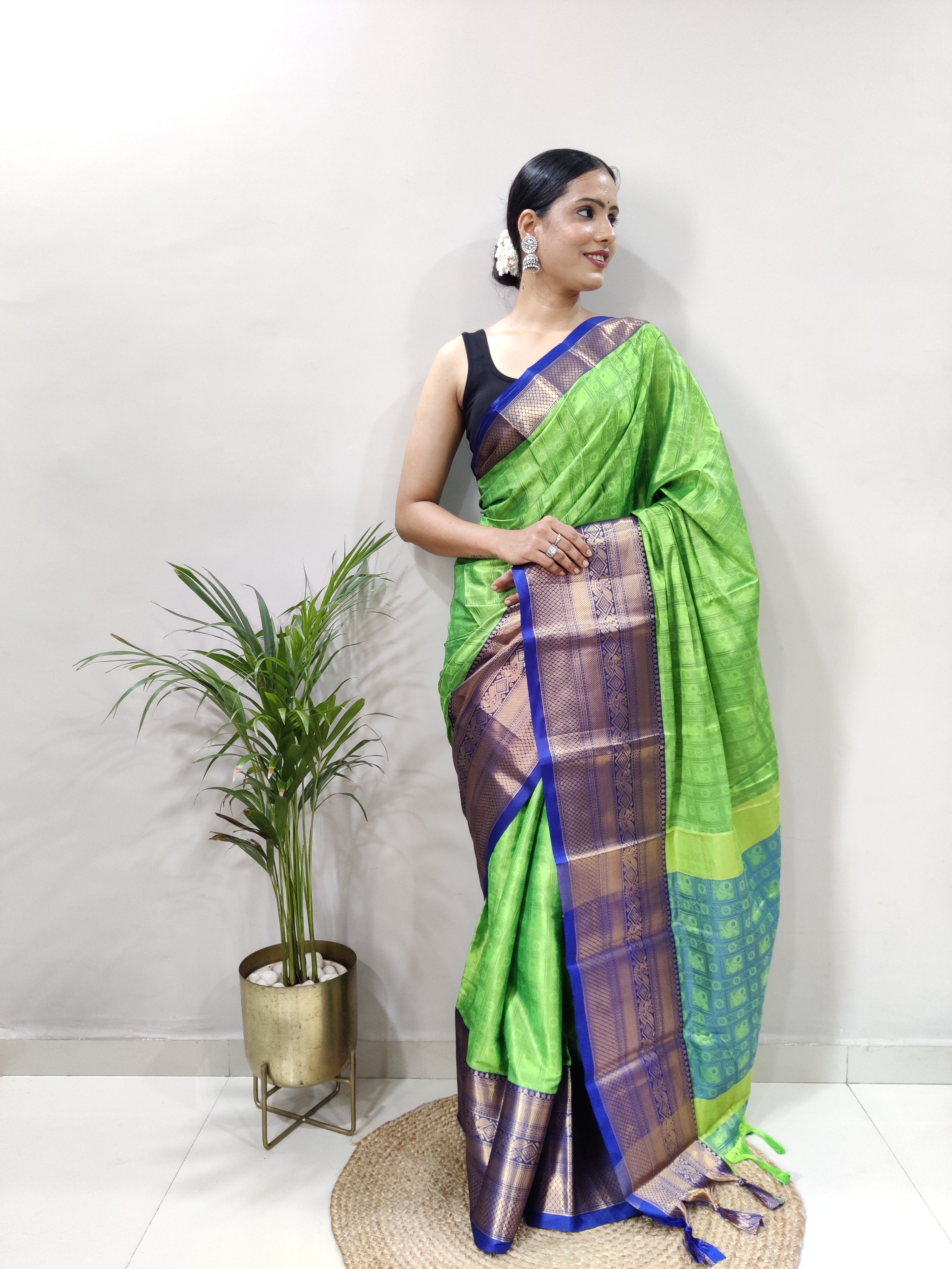 Perrot Blue Tapsi  Kanjivaram Silk Saree