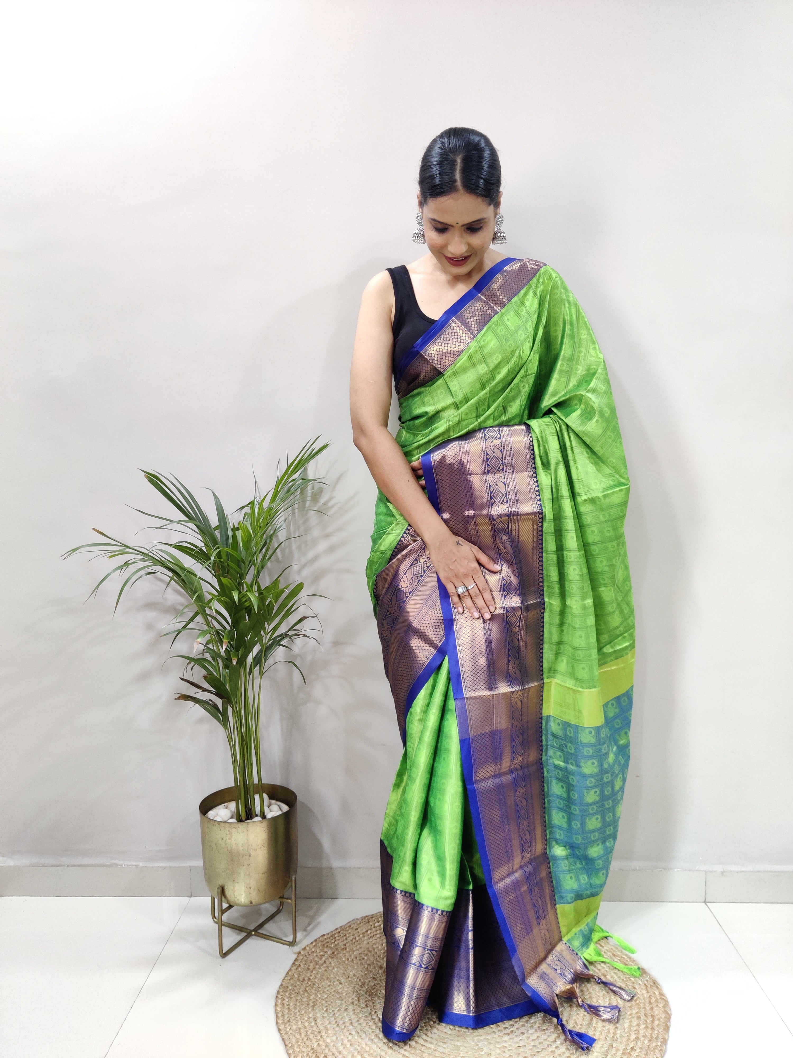 Perrot Blue Tapsi  Kanjivaram Silk Saree