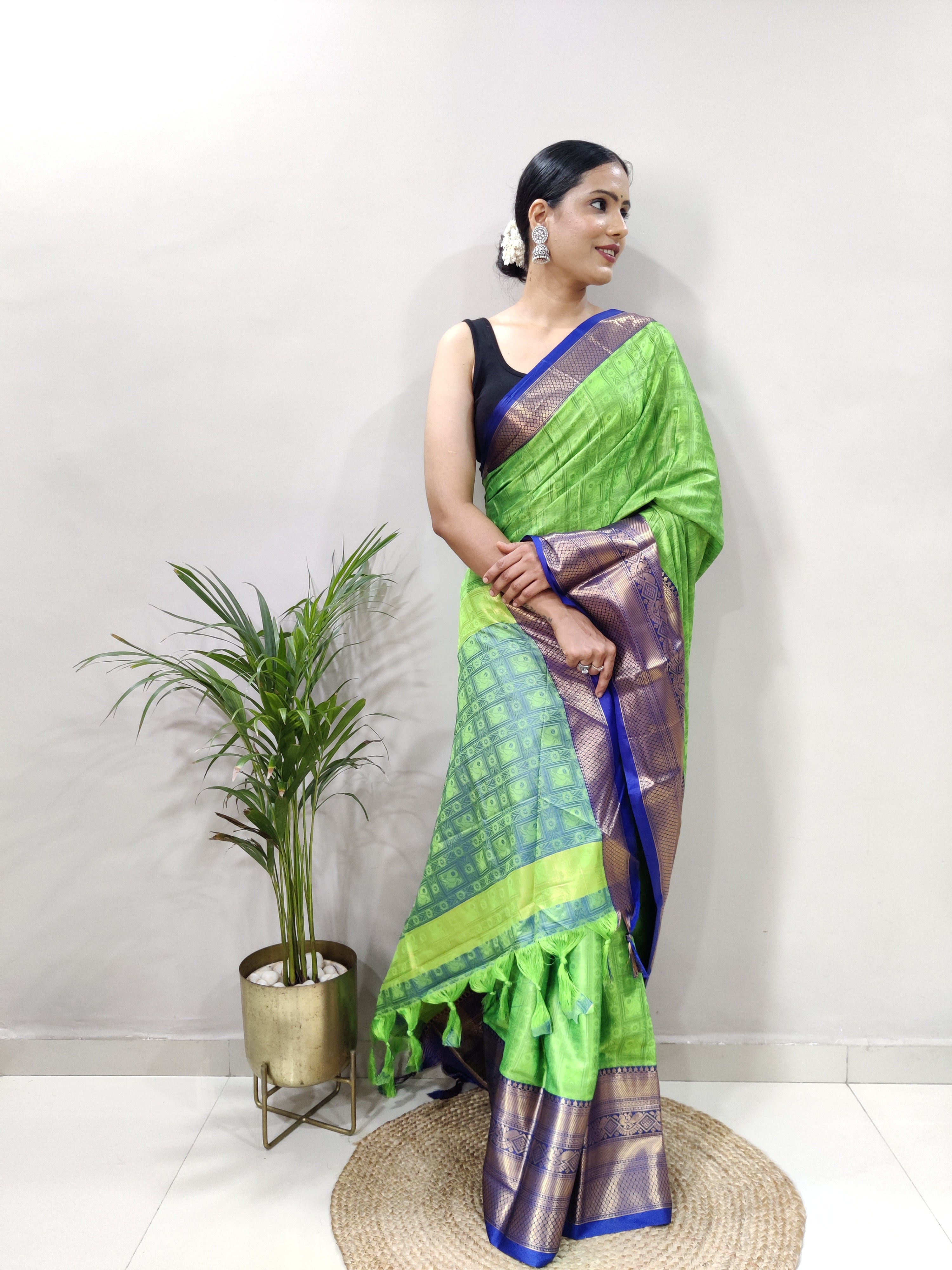 Perrot Blue Tapsi  Kanjivaram Silk Saree