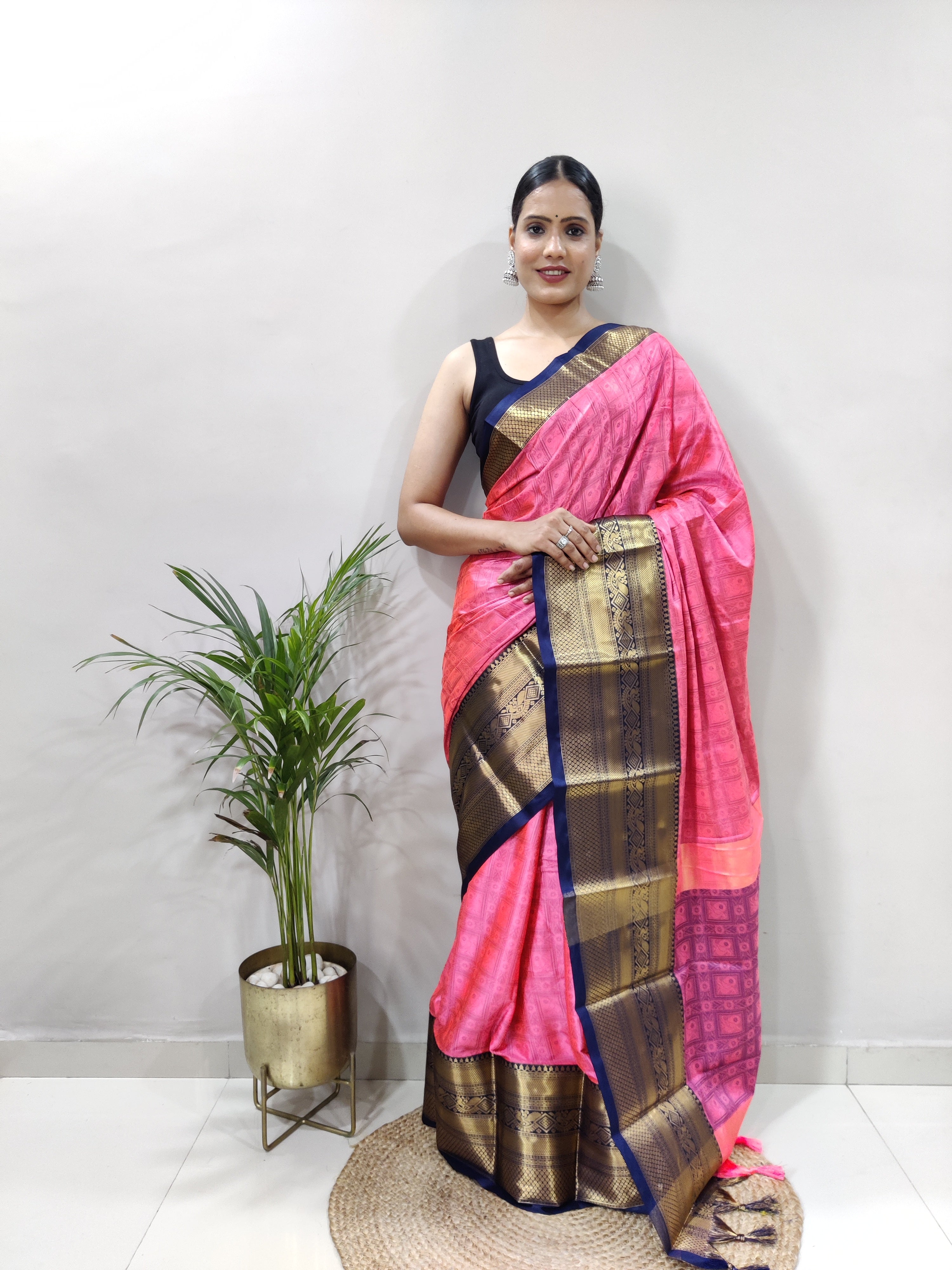 Pink Blue Tapsi  Kanjivaram Silk Saree