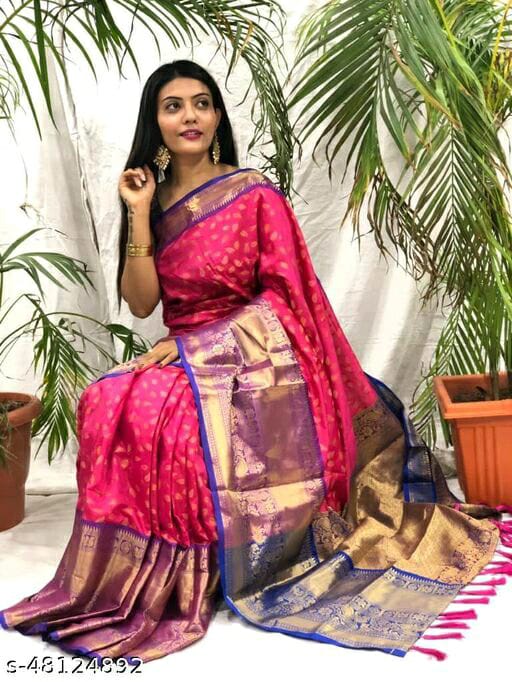 Blue and Pink NX Kanjivaram Silk Saree