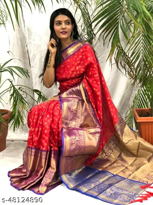 Red and Blue NX Kanjivaram Silk Saree