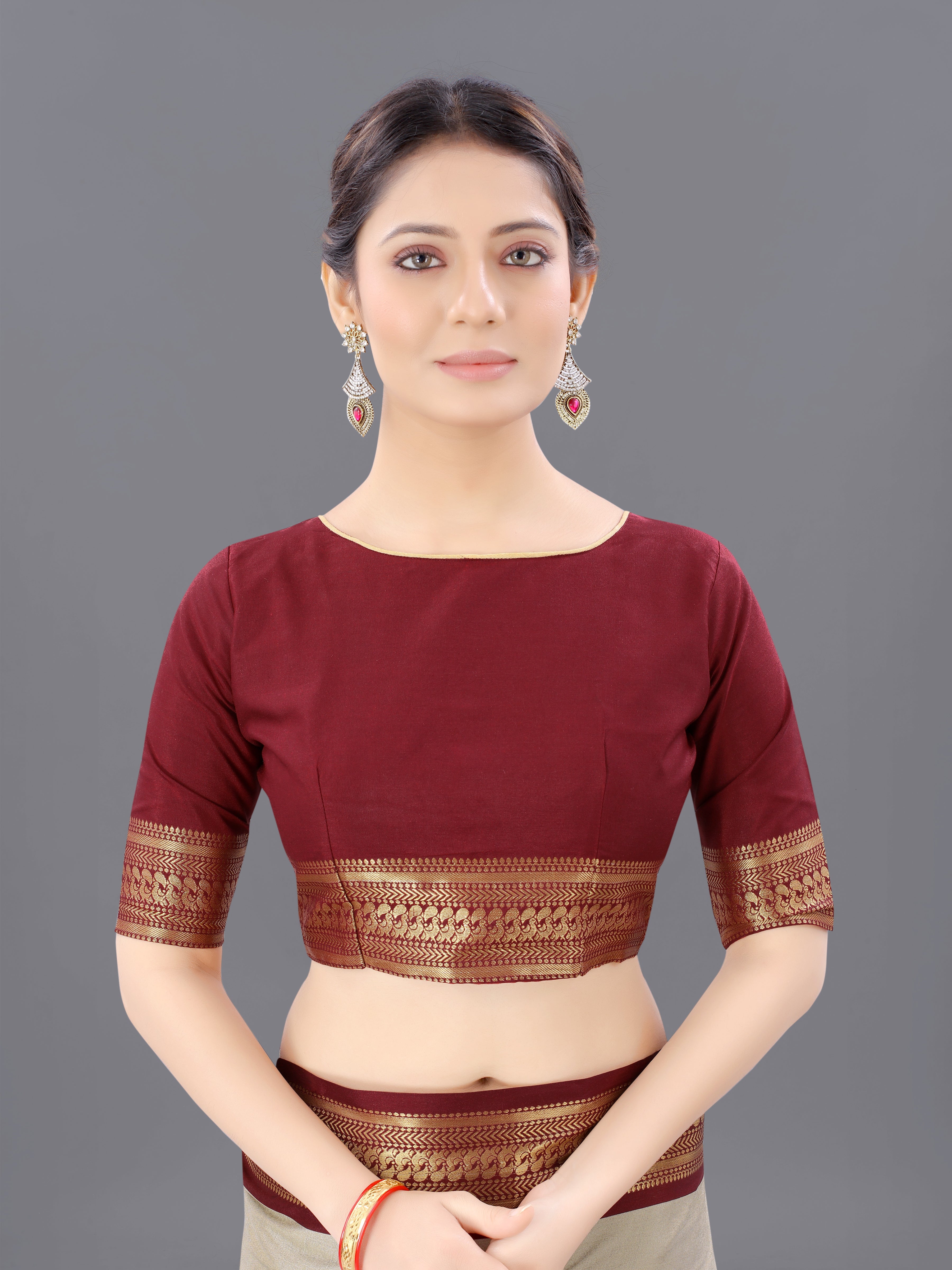 Chiku Brown Copper Design Pallavi Cotton Silk Saree