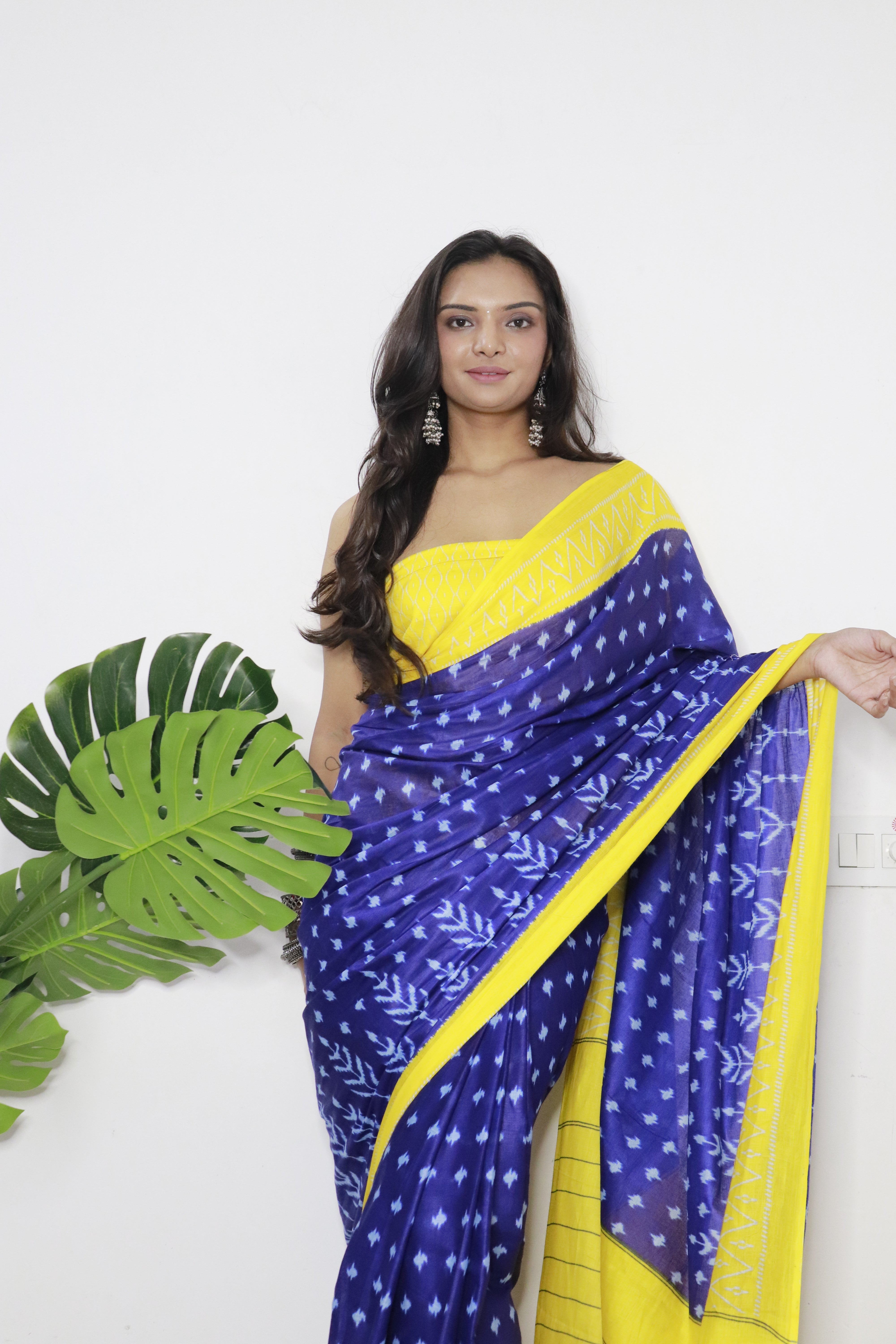 Printed Soft Pure Cotton Saree With Unstitched Blouse.