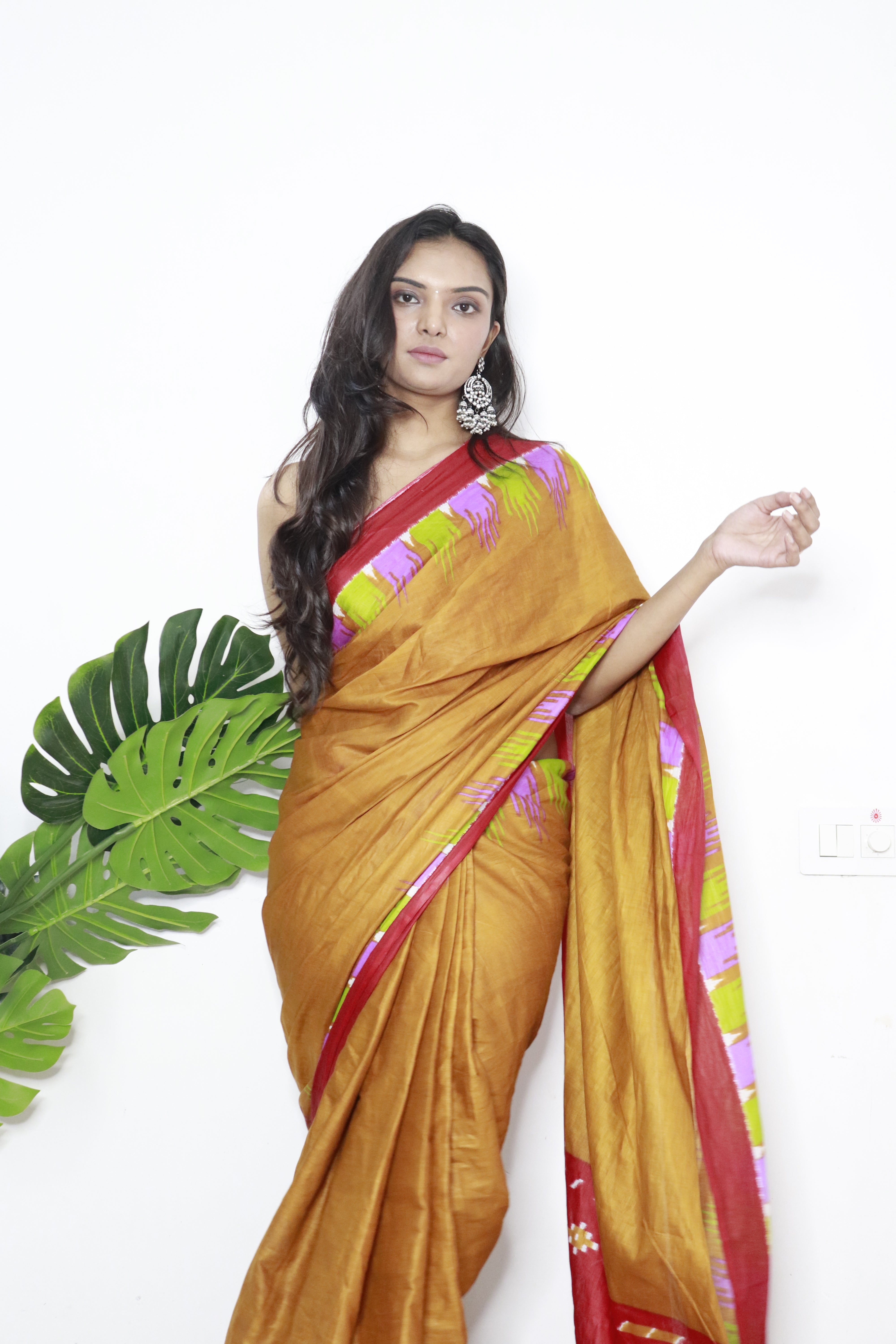 Printed Soft Pure Cotton Saree With Unstitched Blouse.