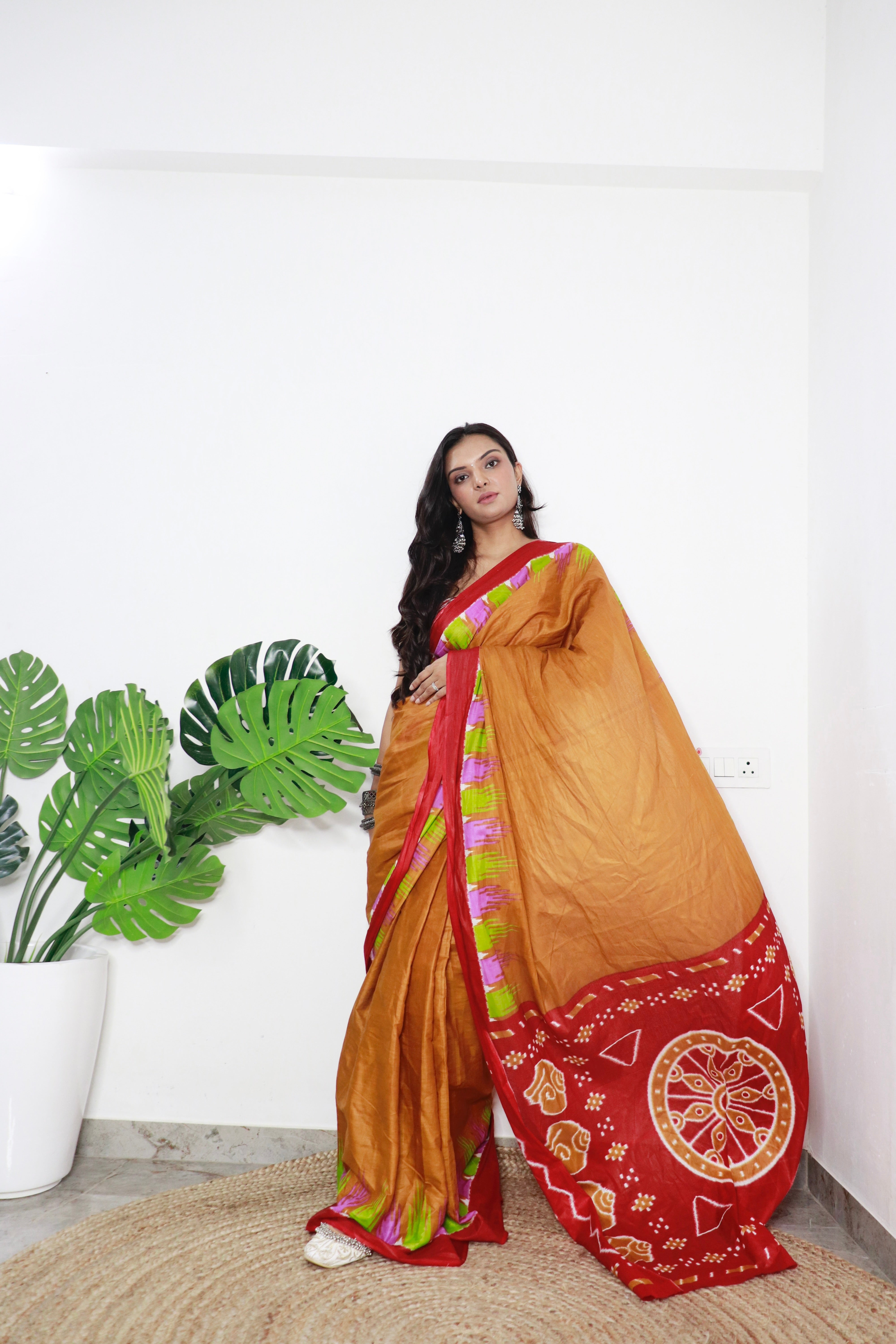 Printed Soft Pure Cotton Saree With Unstitched Blouse.