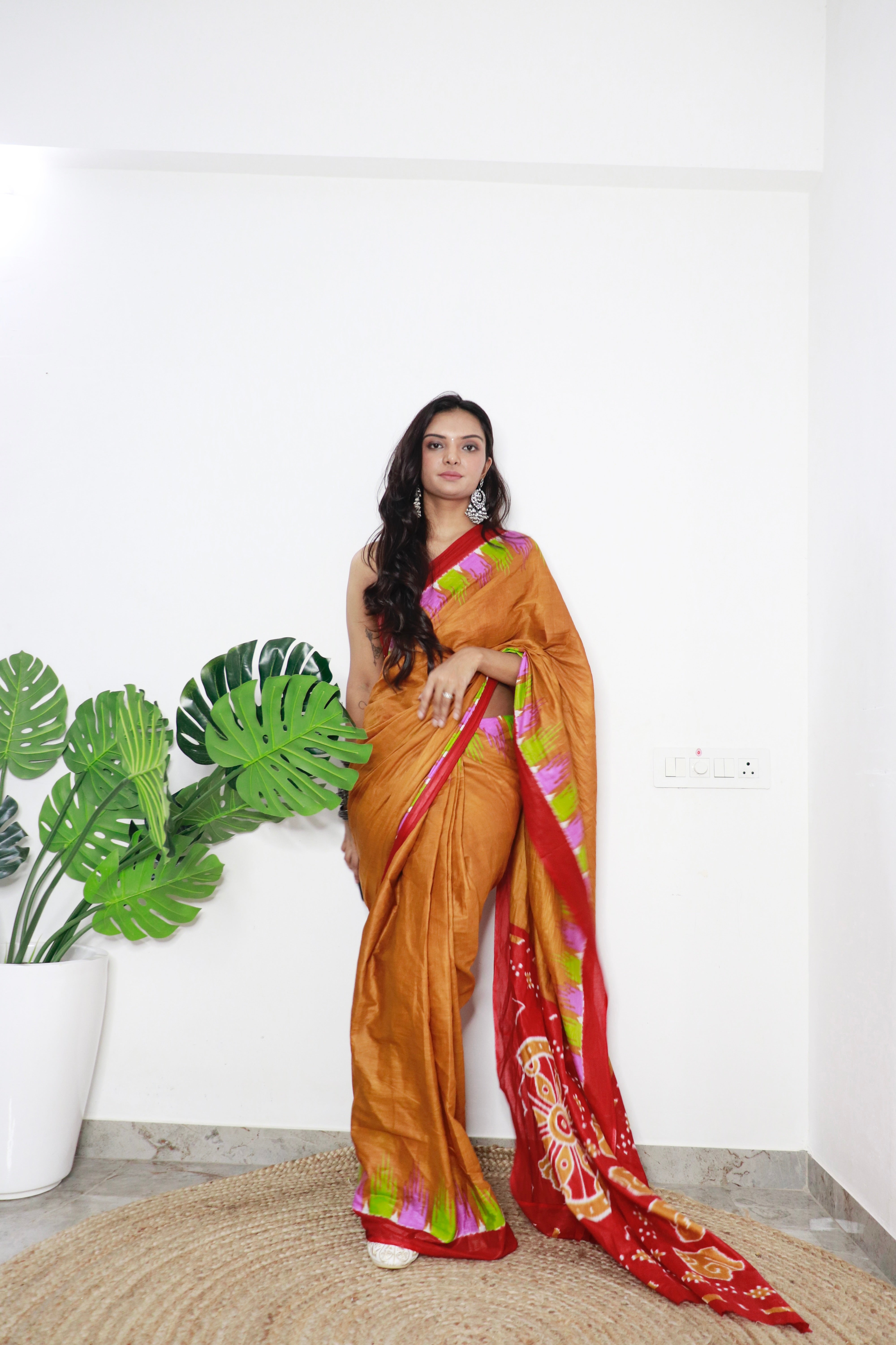 Printed Soft Pure Cotton Saree With Unstitched Blouse.