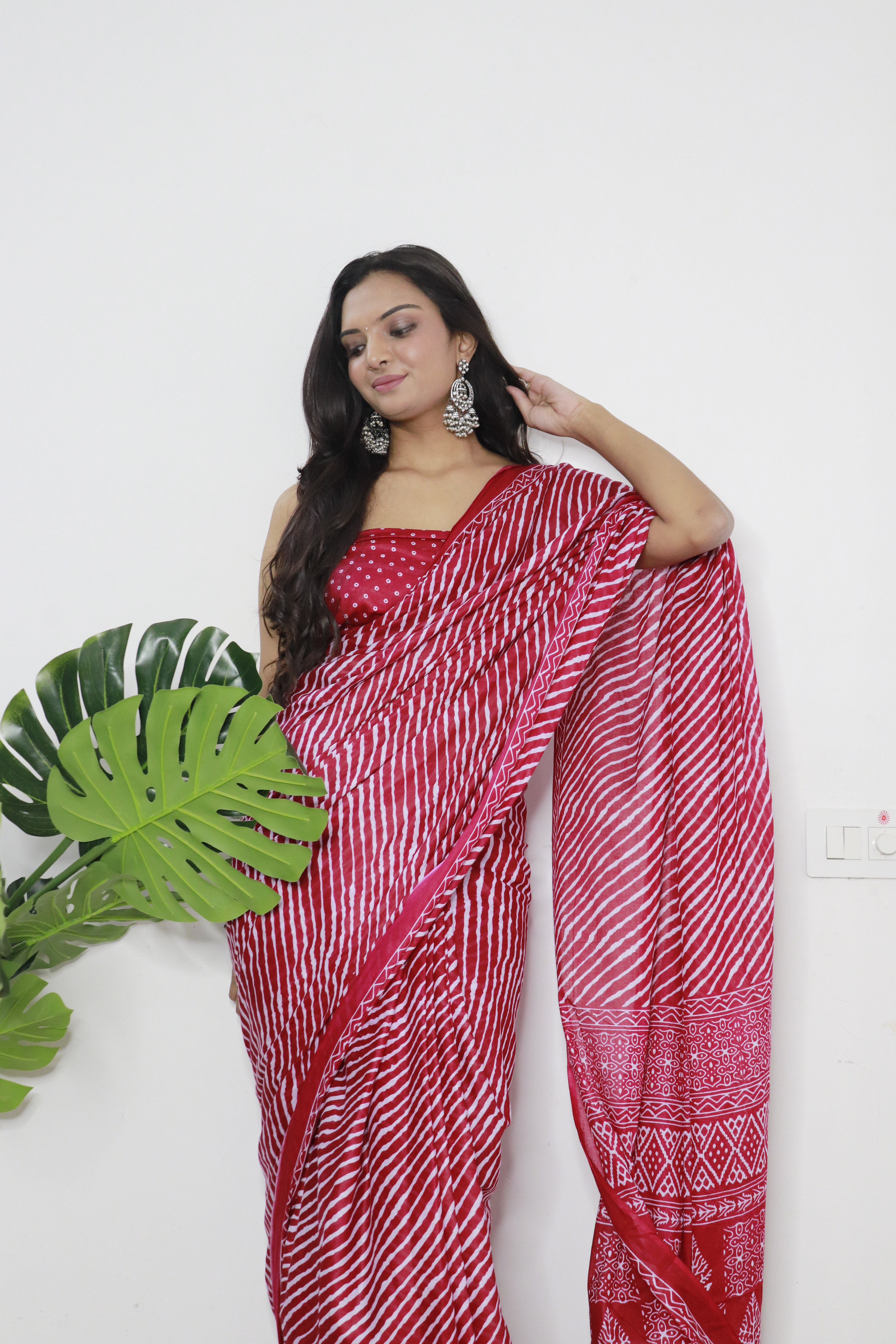 Printed Soft Pure Cotton Saree With Unstitched Blouse.