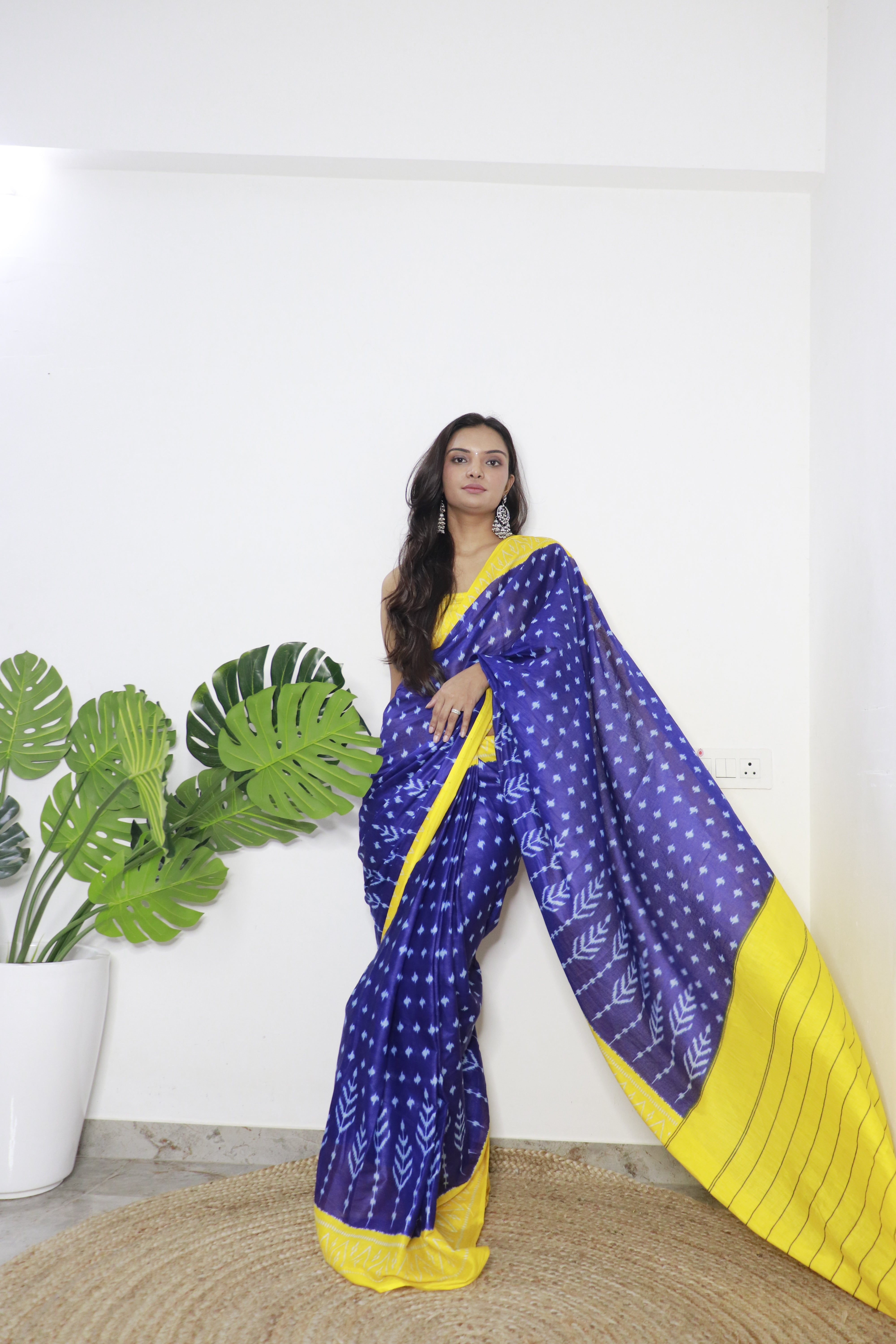 Printed Soft Pure Cotton Saree With Unstitched Blouse.