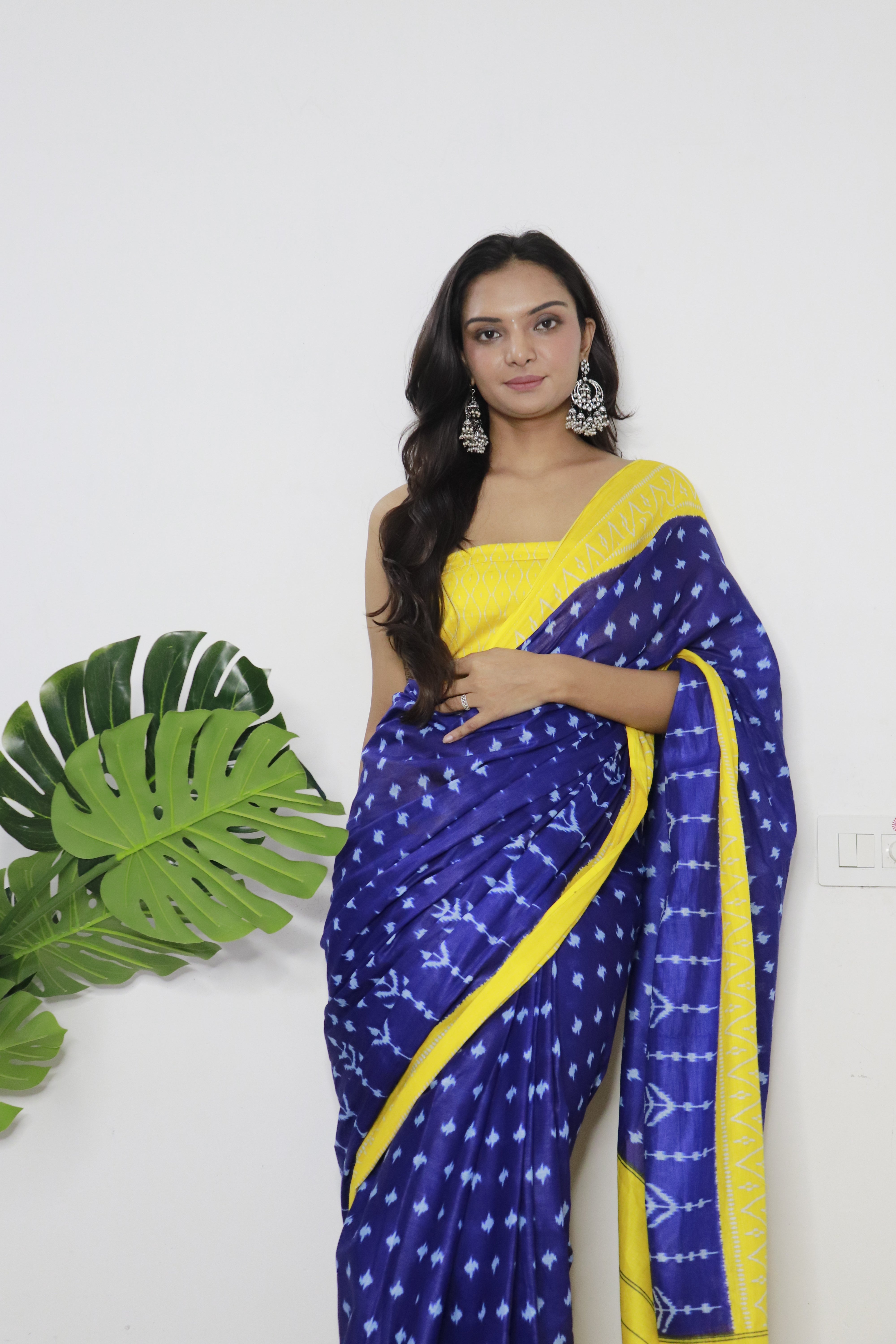 Printed Soft Pure Cotton Saree With Unstitched Blouse.