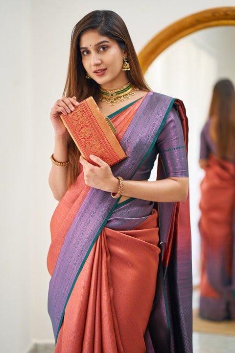 Red and Dark Green Soundarya Banarasi Silk Saree