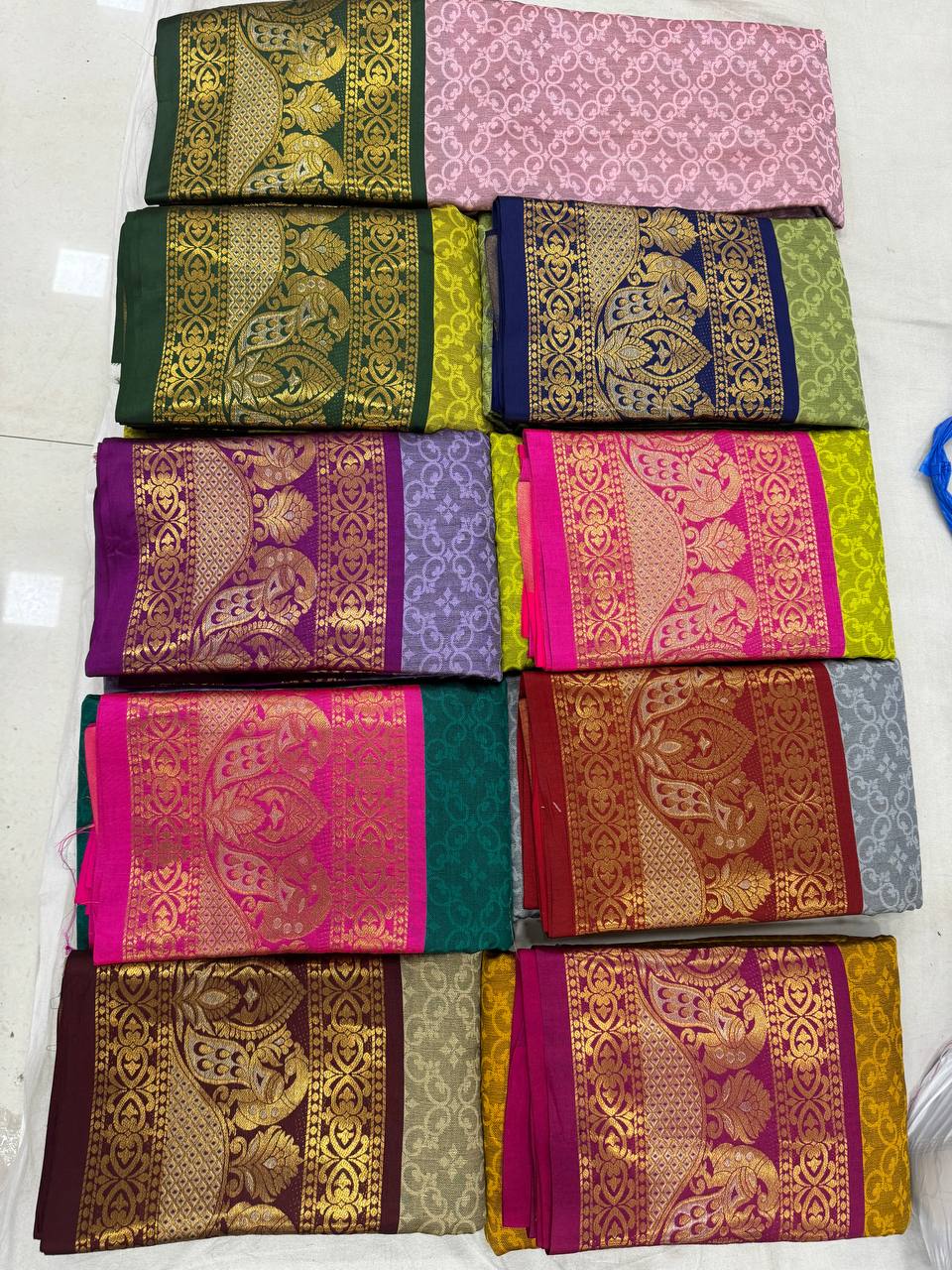 Chiku and Maroon Bhagini Cotton Saree