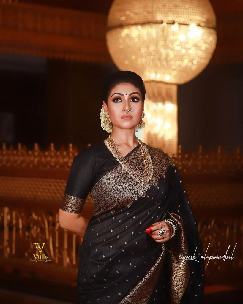 Black in Copper Design Vijis Dola Silk Saree