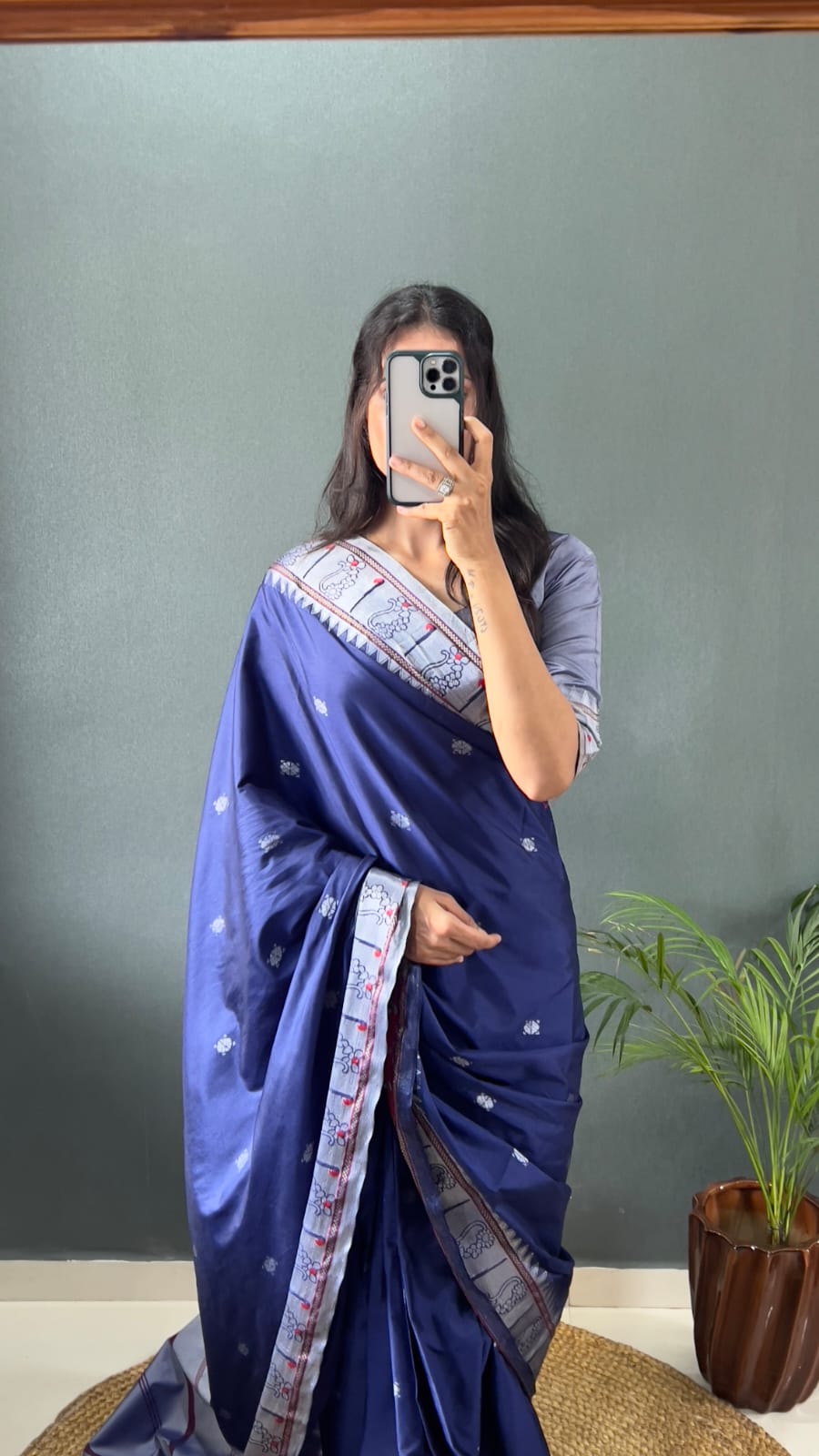 1 Minute Ready To Wear Pure Soft Kanjivaram Silk Saree With Unstitched Blouse.