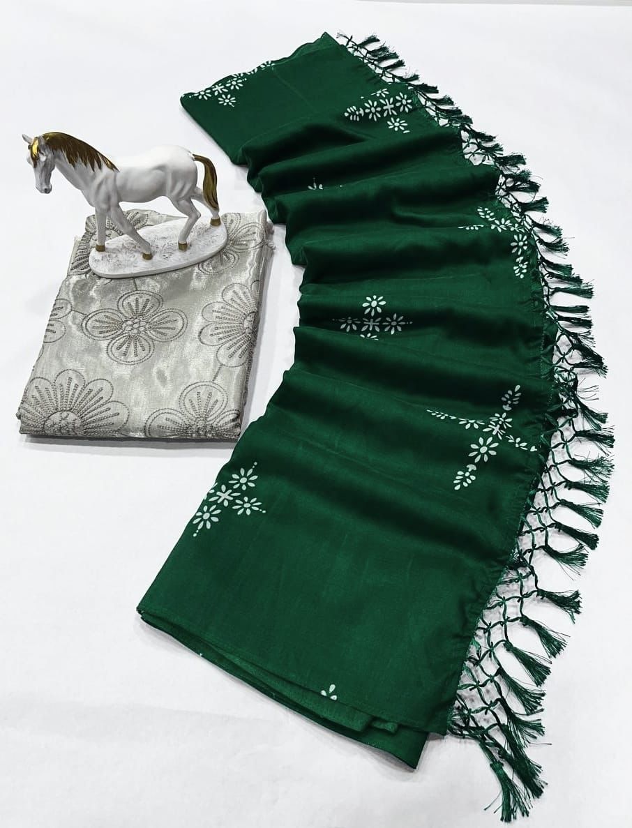 Green New Design Wine Cotton Saree